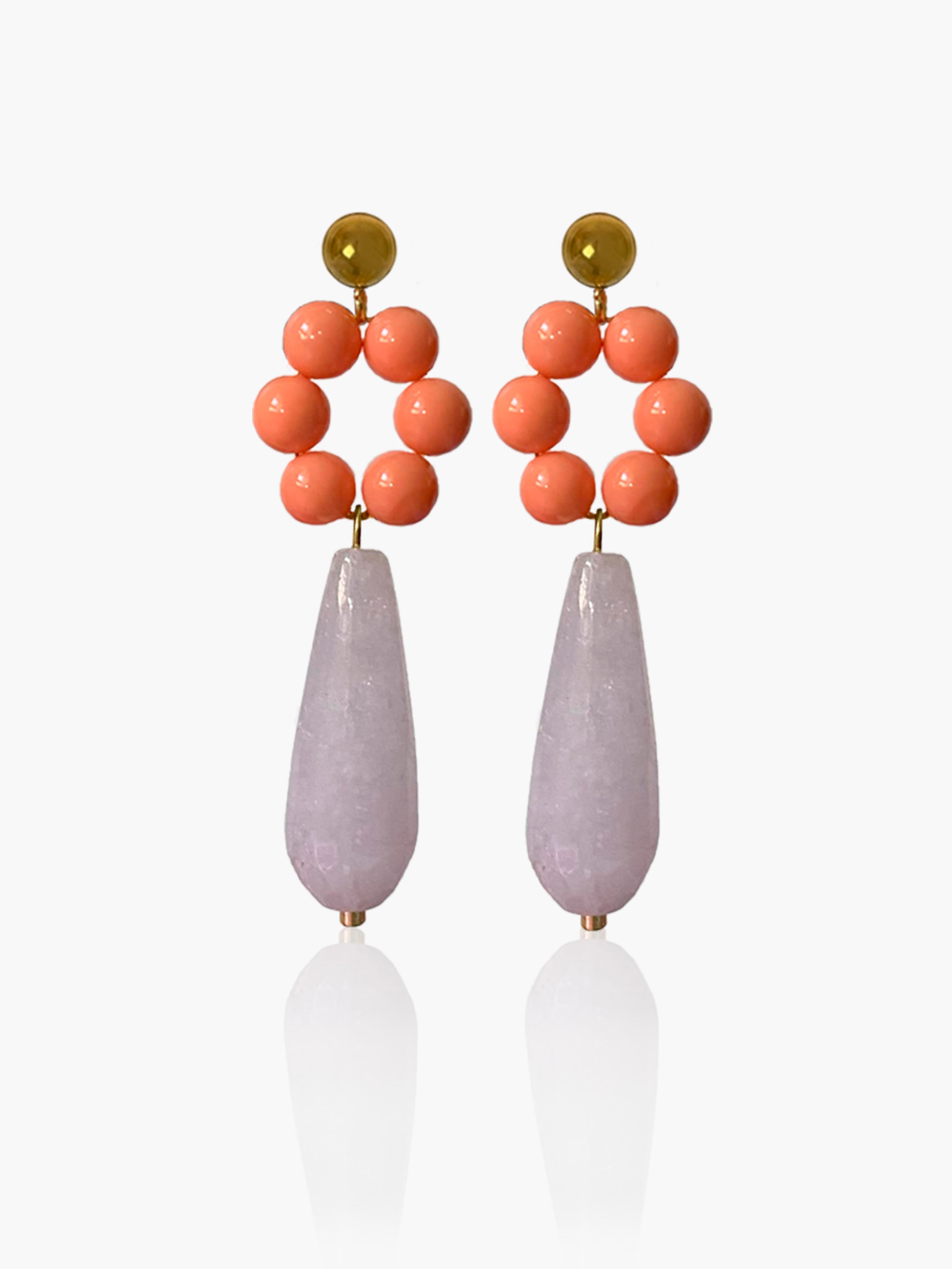 Pendientes Carmen lágrima malva