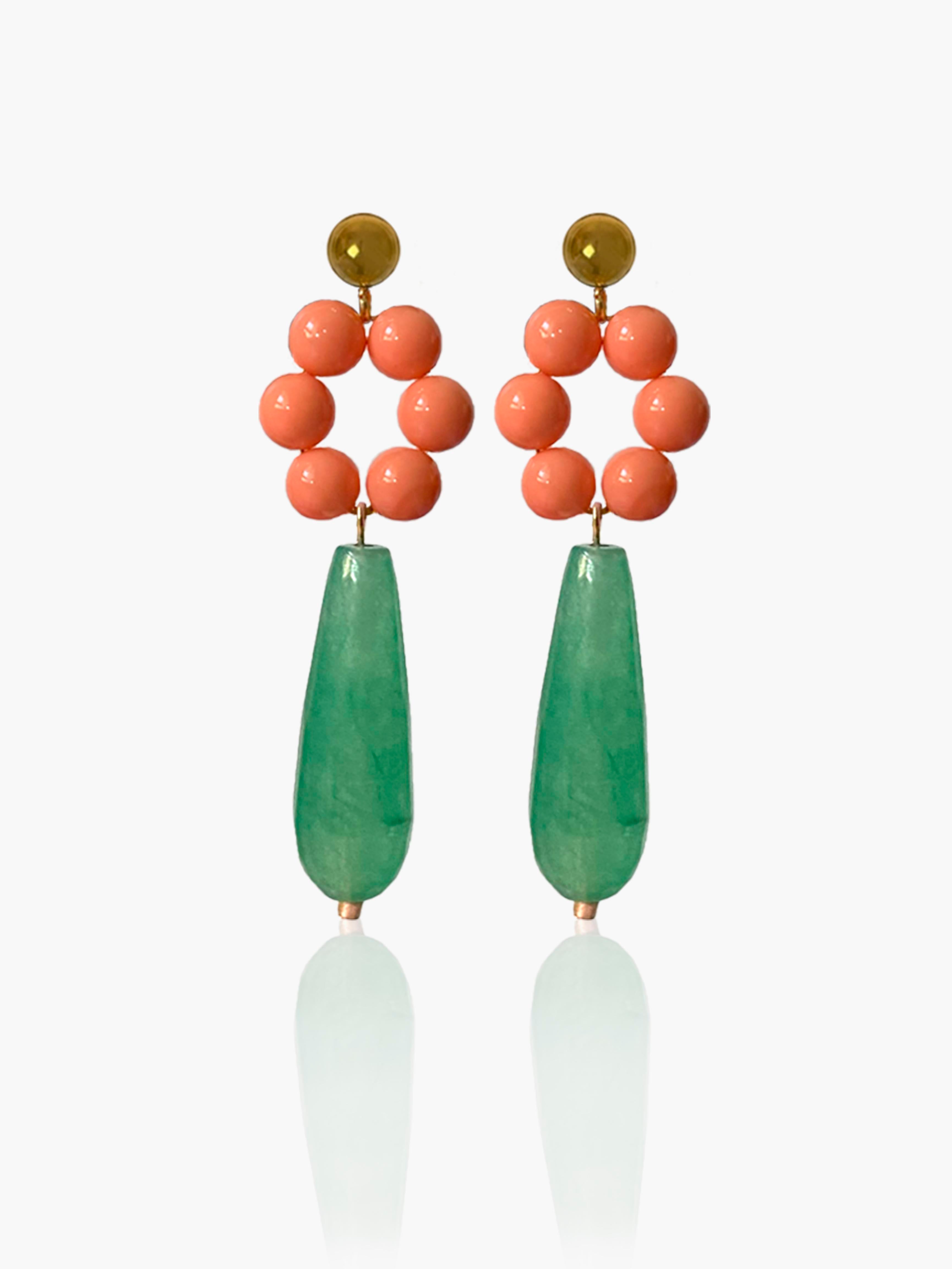 Pendientes Carmen lágrima verde claro