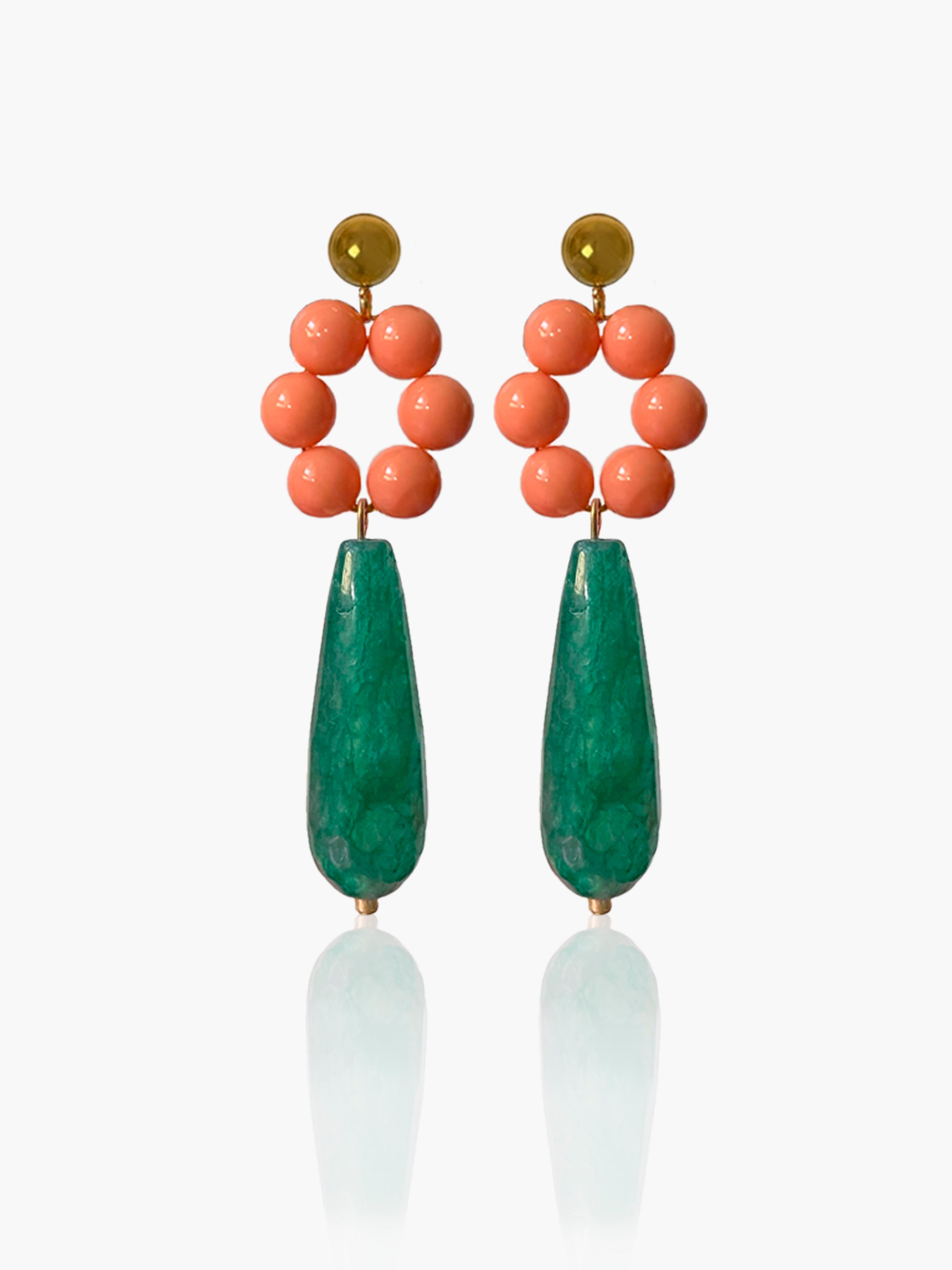 Pendientes Carmen lágrima verde oscuro