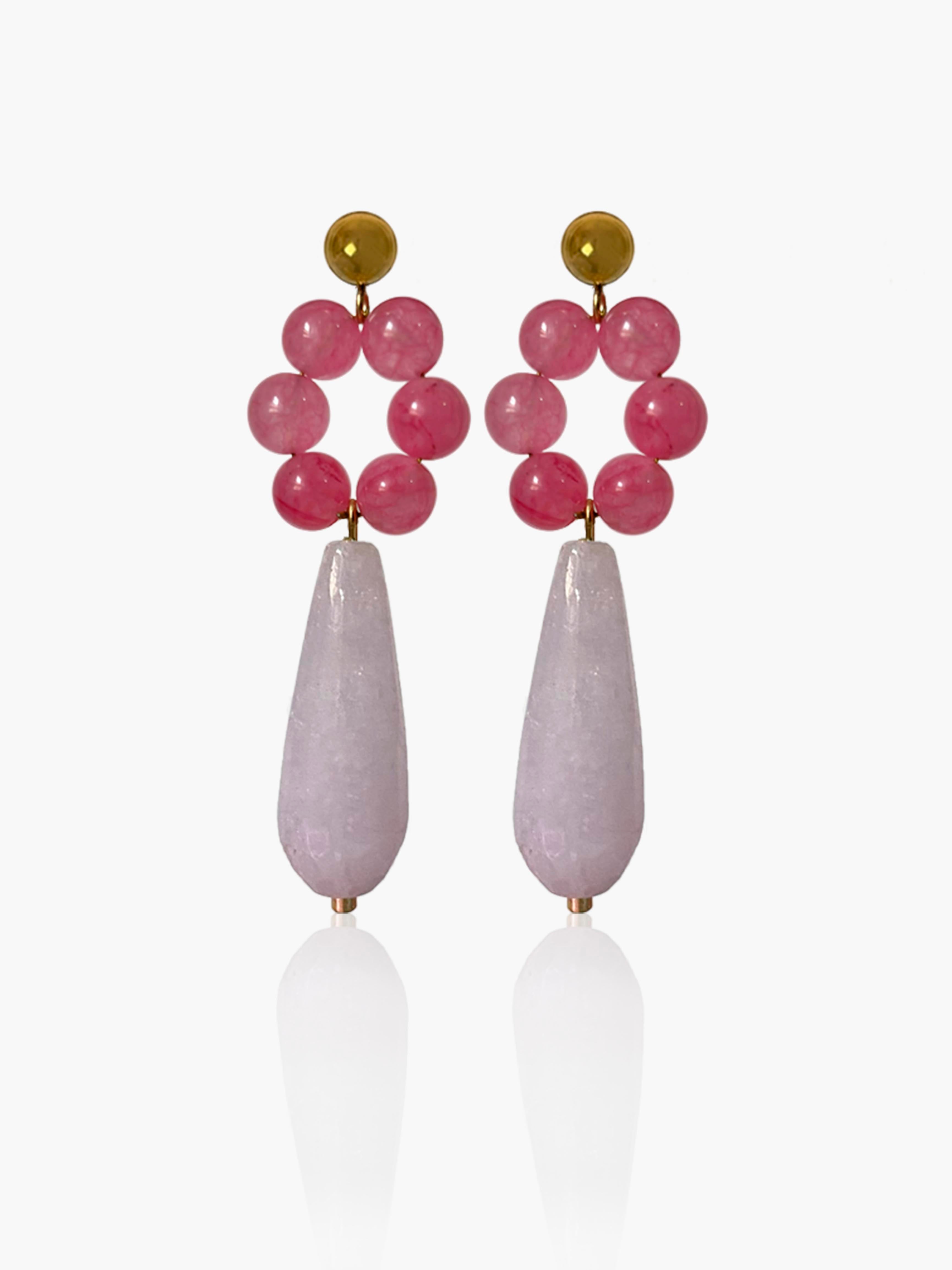Pendientes Carmen lágrima malva