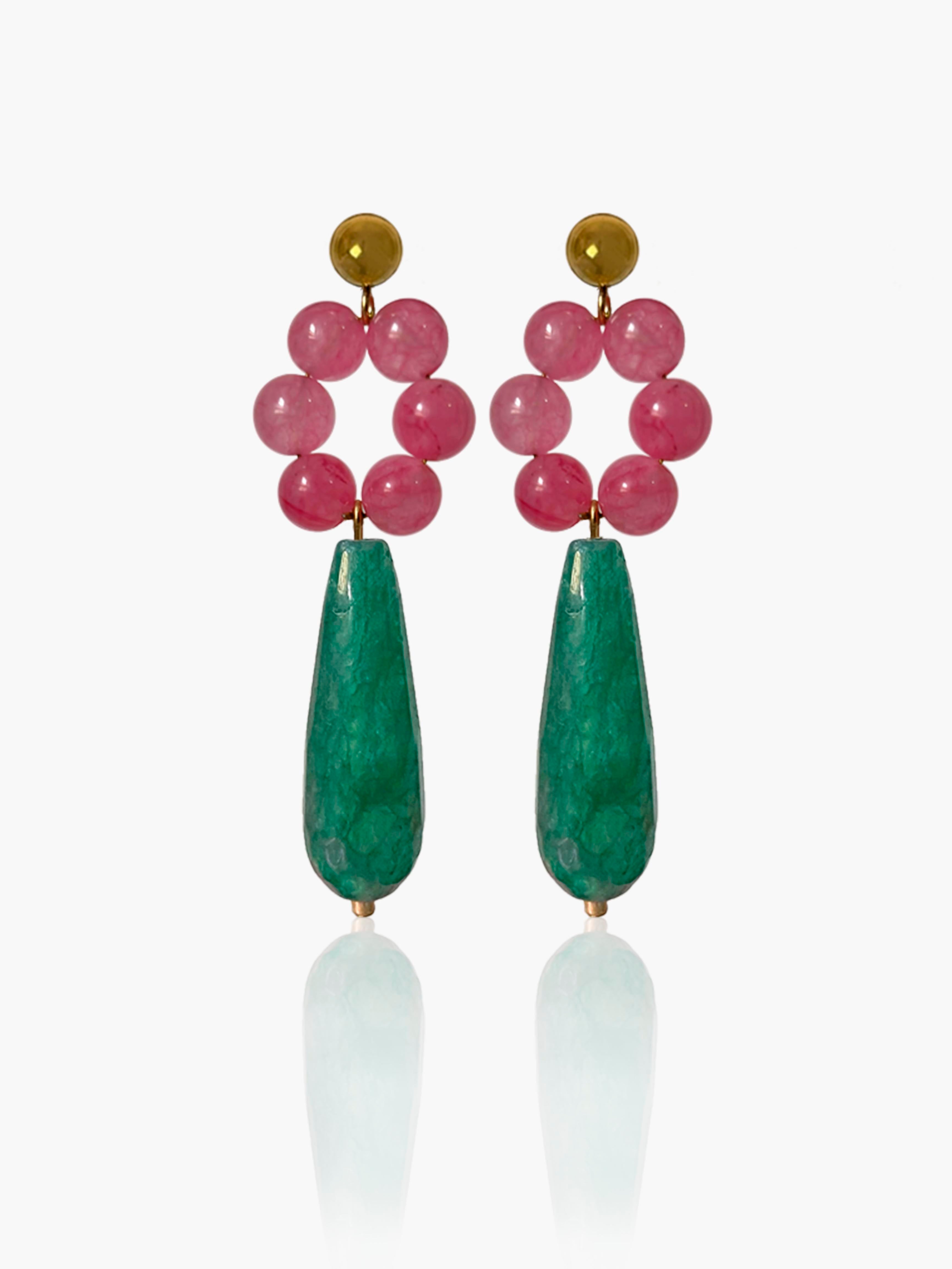 Pendientes Carmen lágrima verde oscuro