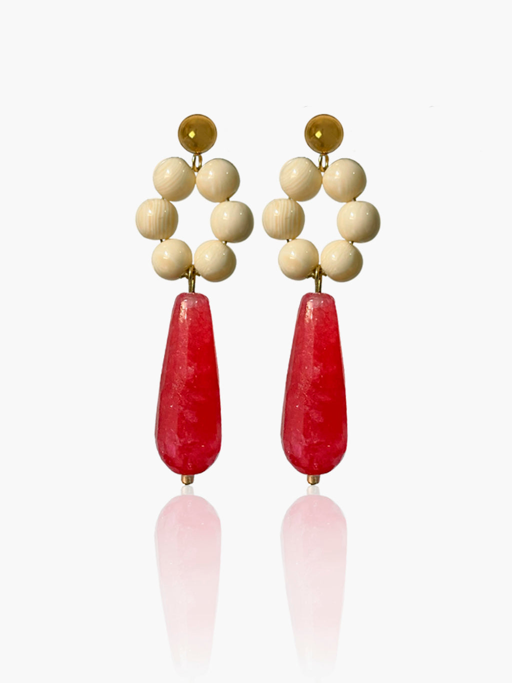 Pendientes Carmen lágrima fresa