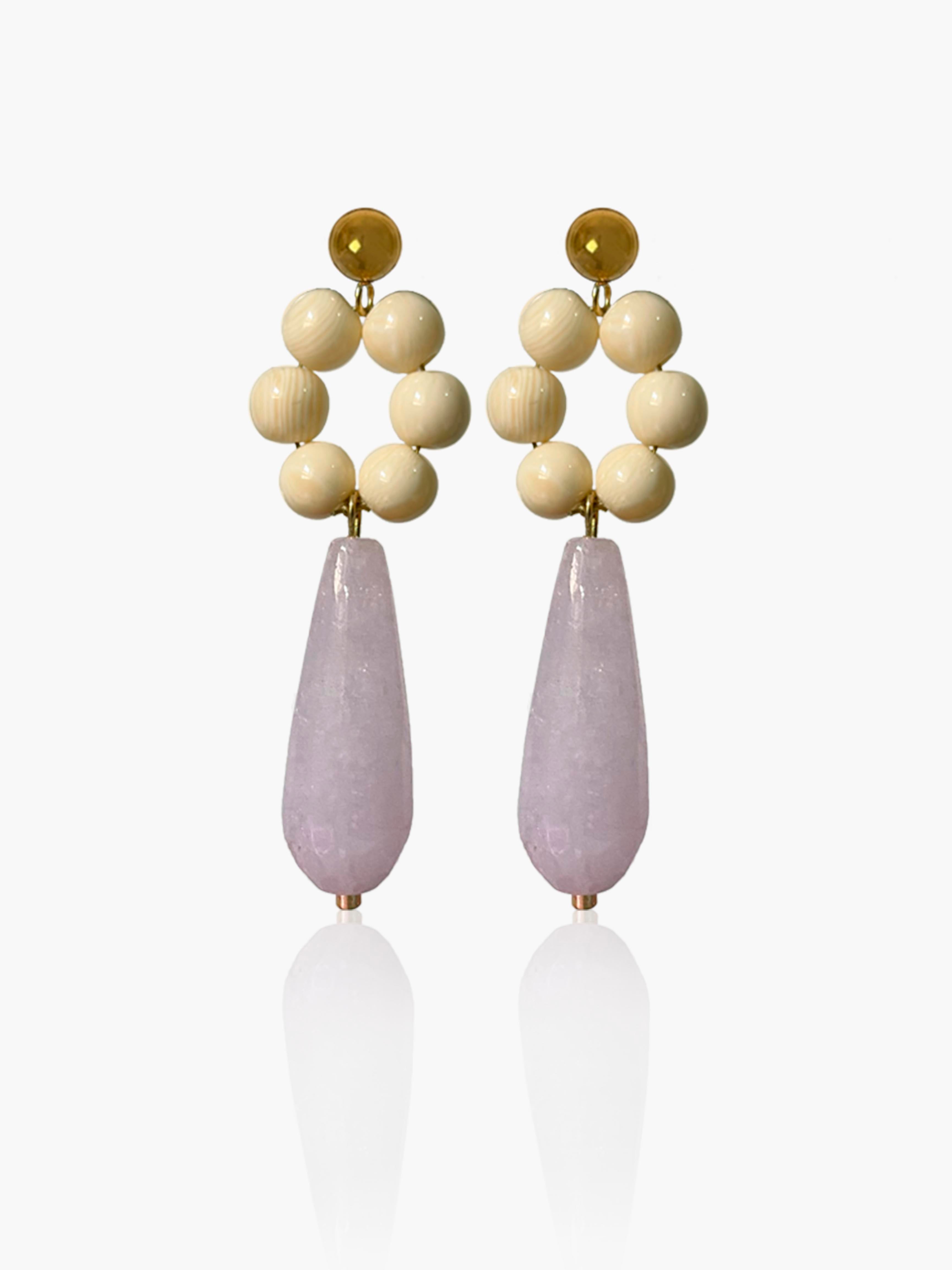 Pendientes Carmen lágrima malva