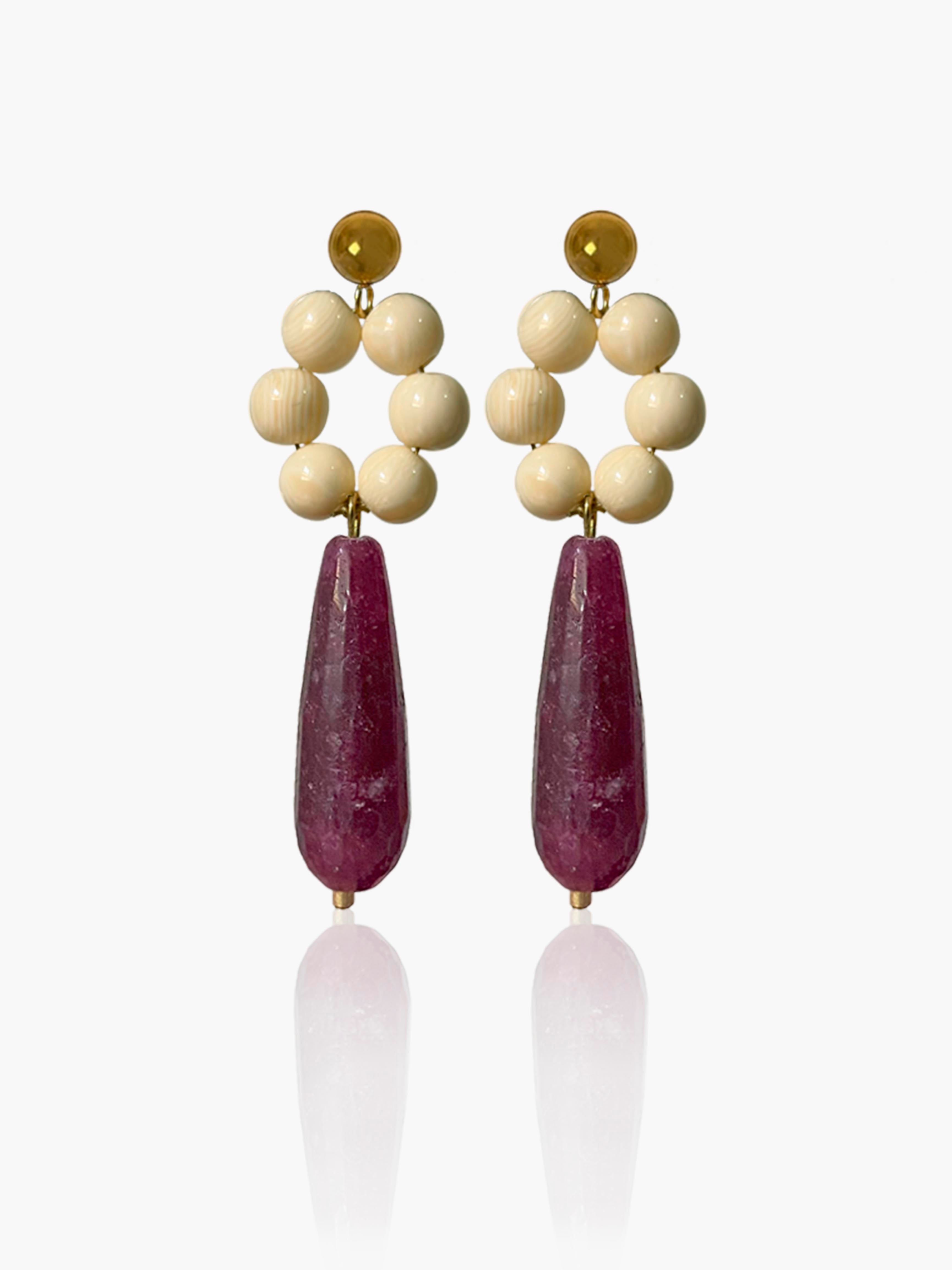 Pendientes Carmen lágrima morada