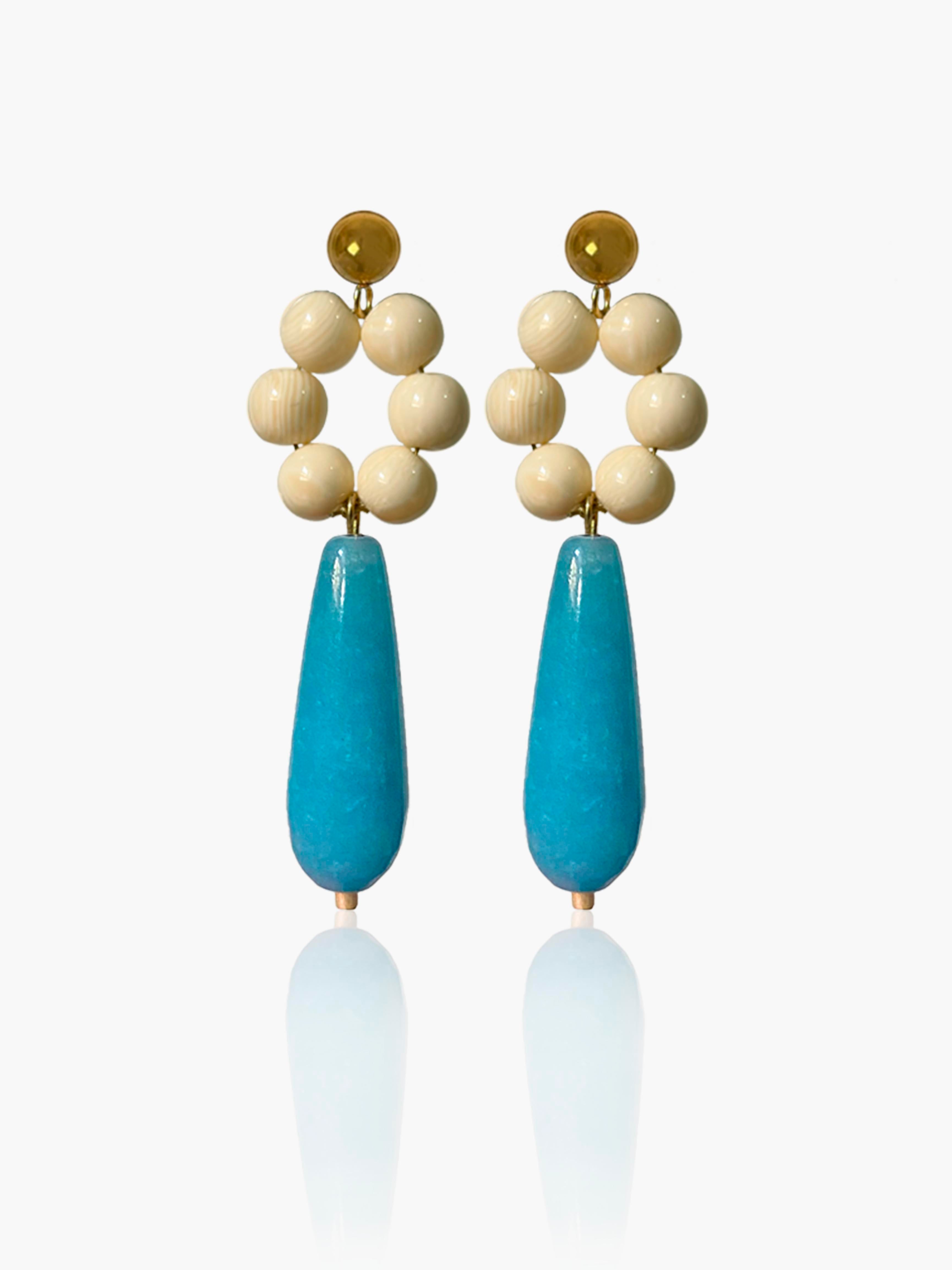 Pendientes Carmen lágrima turquesa