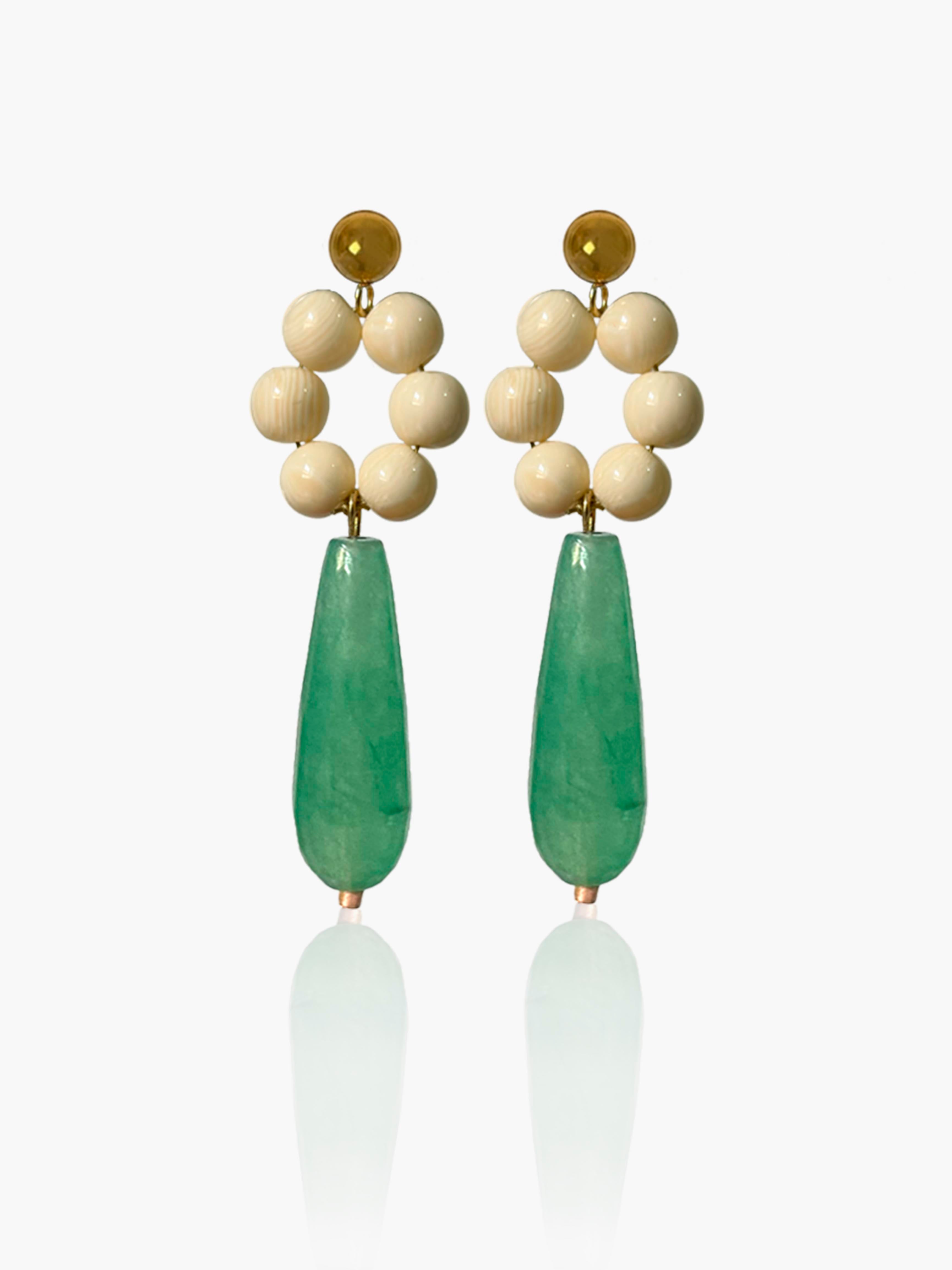 Pendientes Carmen lágrima verde claro