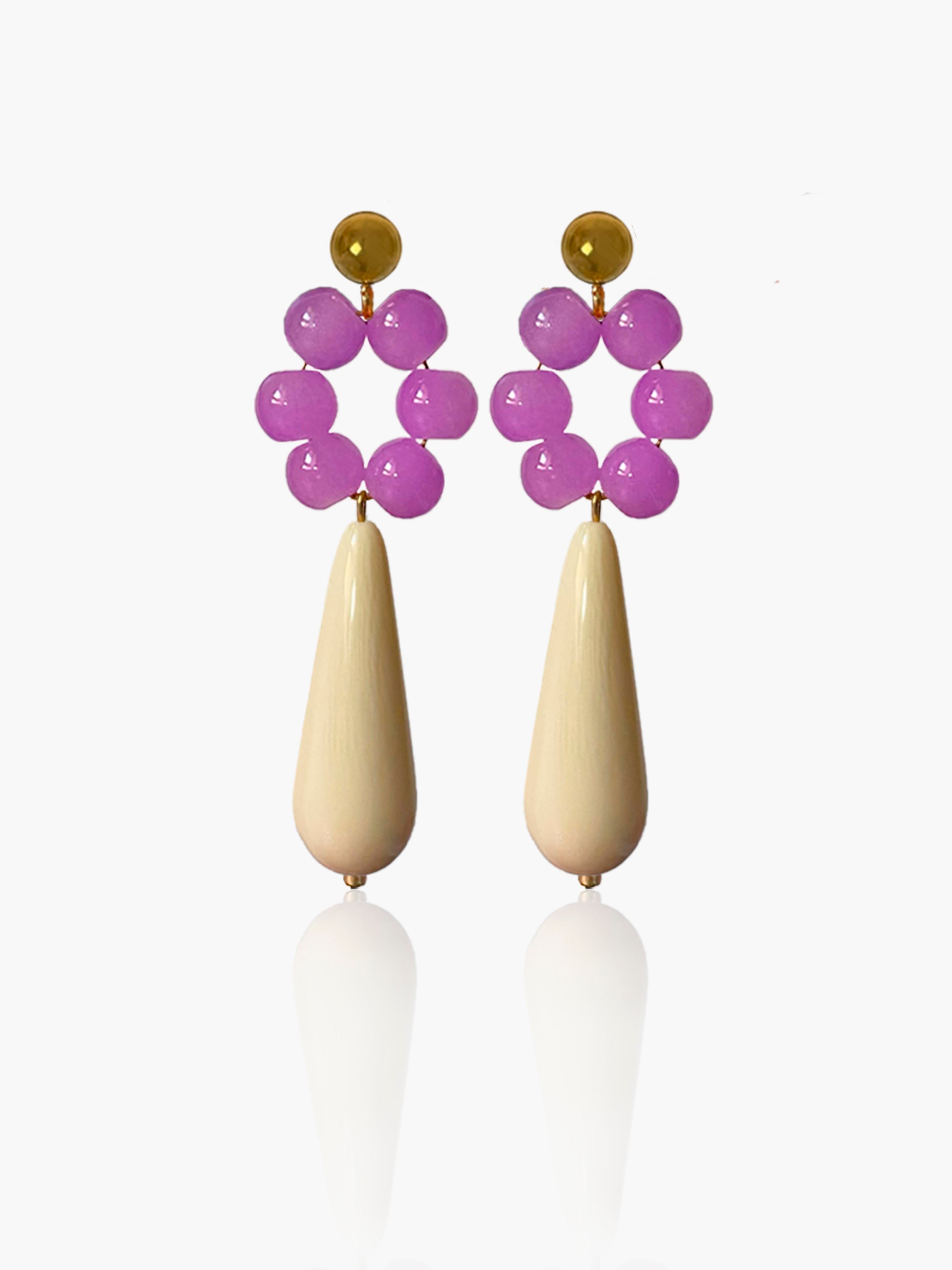 Pendientes Carmen lágrima hueso