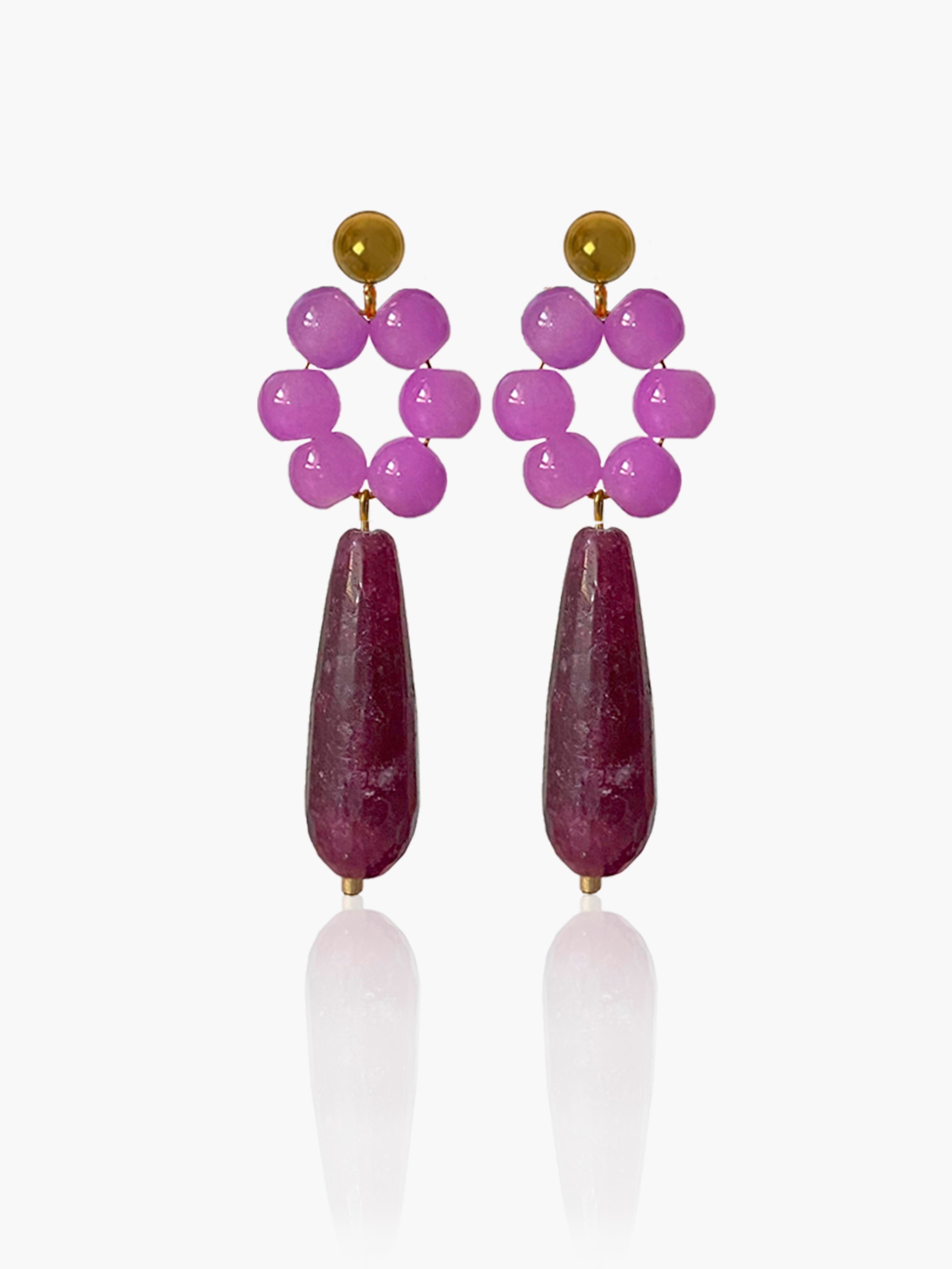 Pendientes Carmen lágrima morada