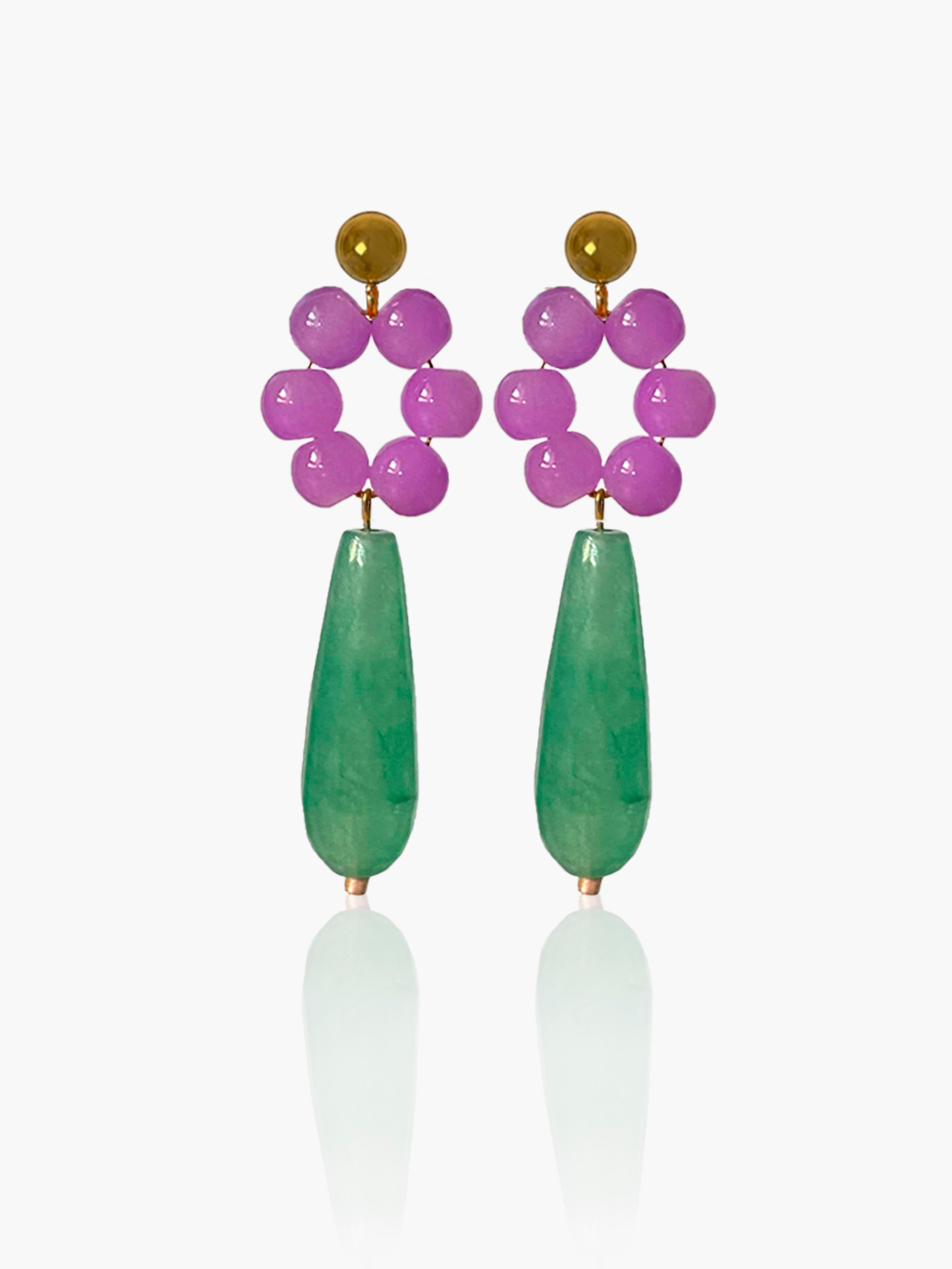 Pendientes Carmen lágrima verde claro