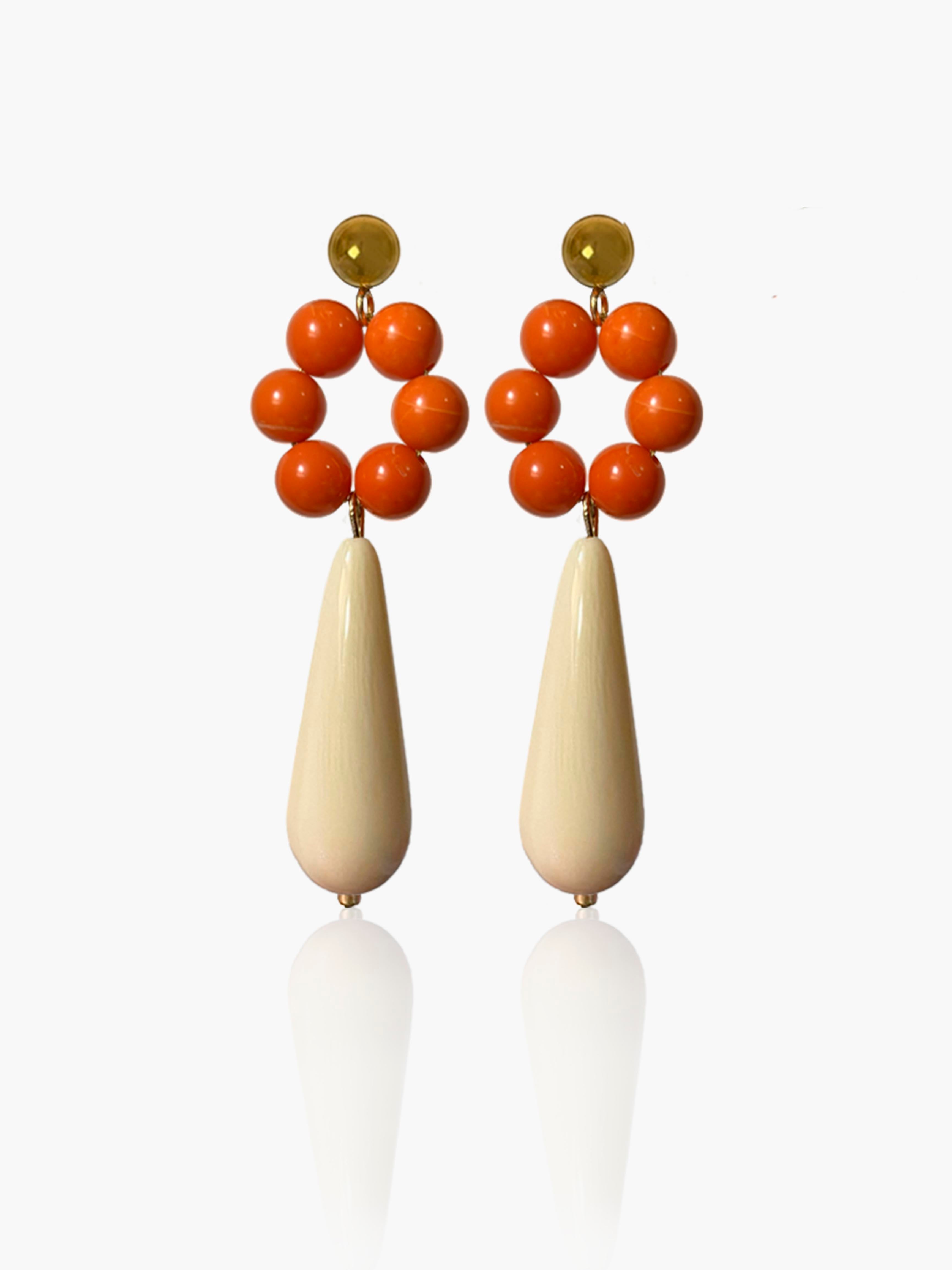 Pendientes Carmen lágrima hueso