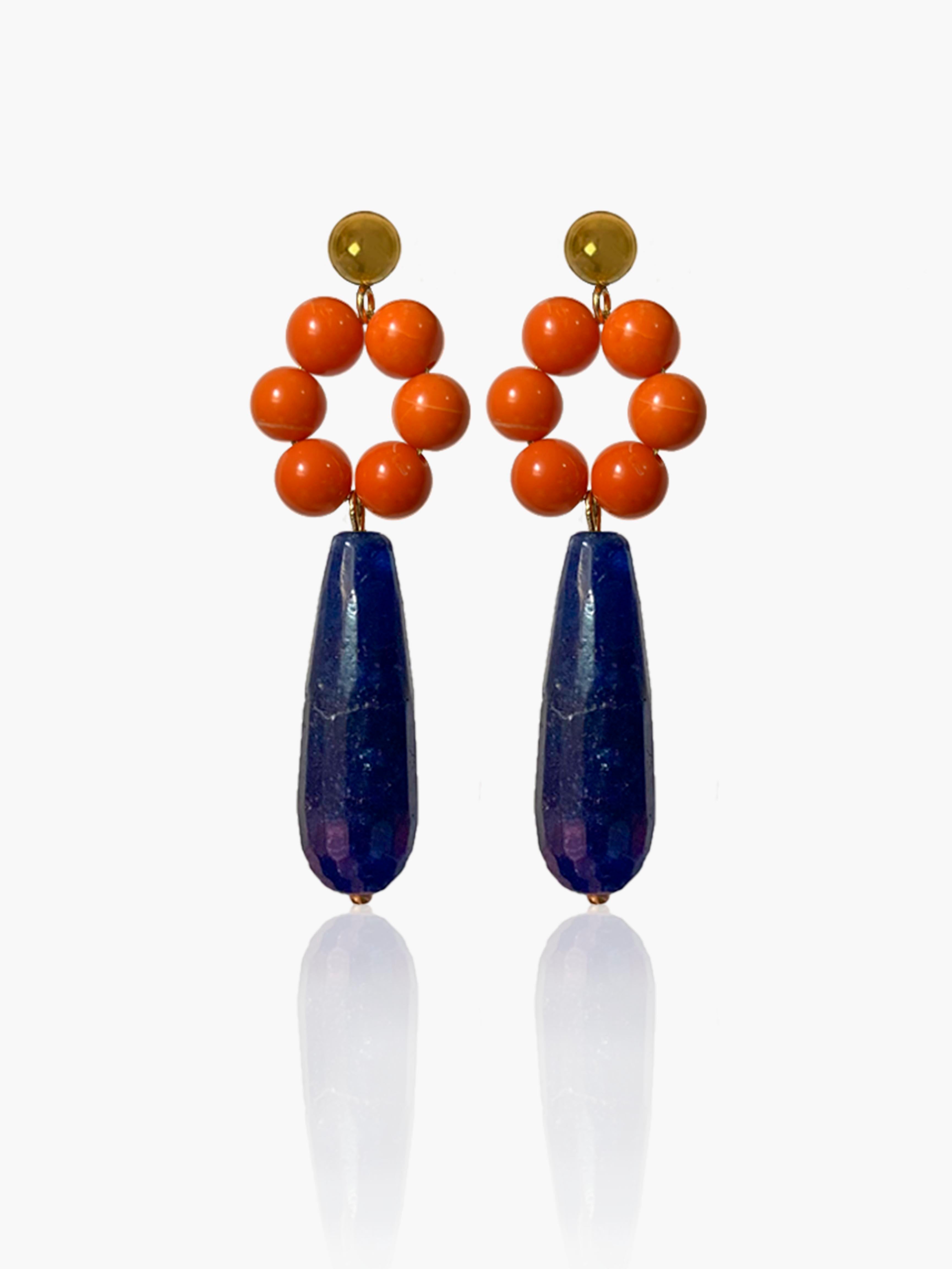 Pendientes Carmen lágrima marino