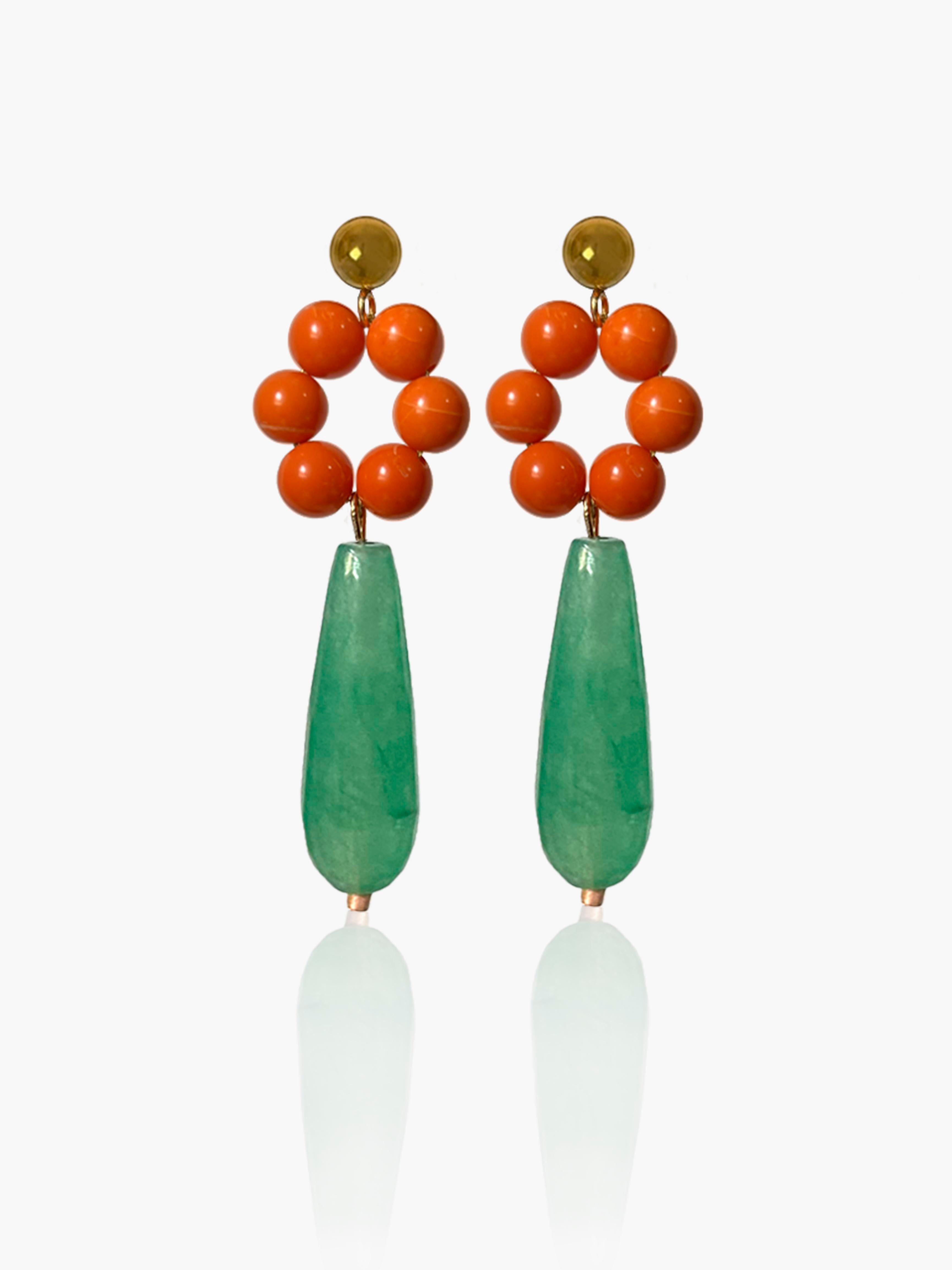 Pendientes Carmen lágrima verde claro