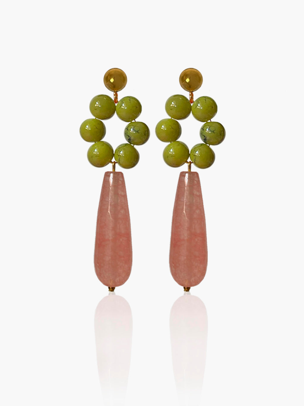 Pendientes Carmen lágrima rosa