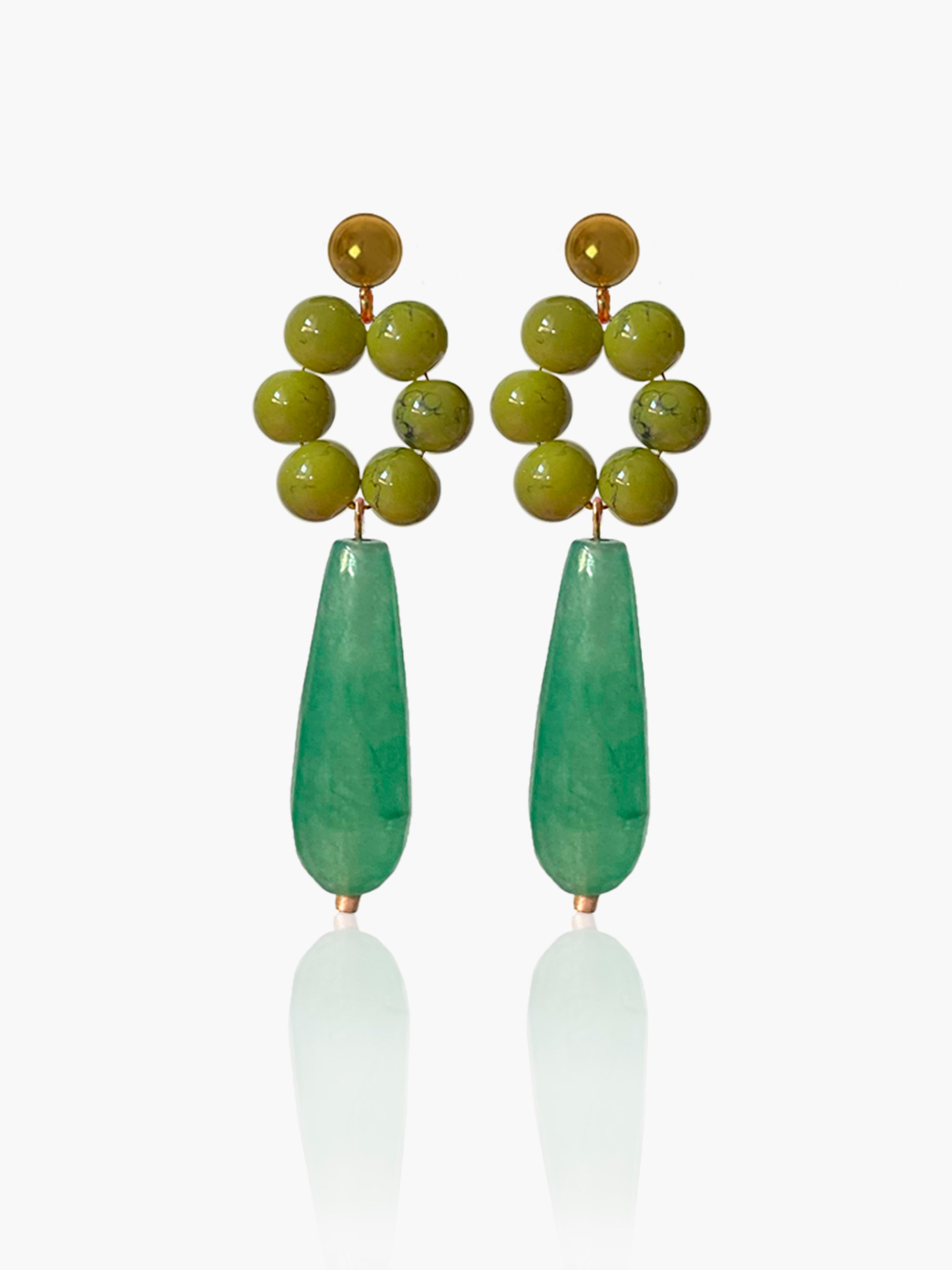 Pendientes Carmen lágrima verde claro