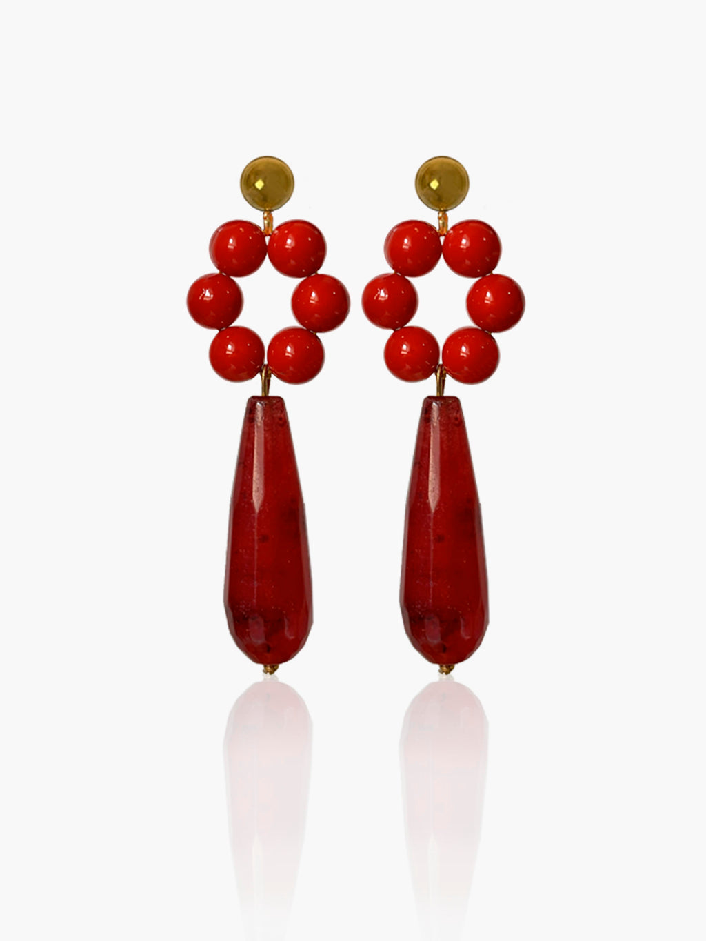 Pendientes Carmen lágrima burdeos