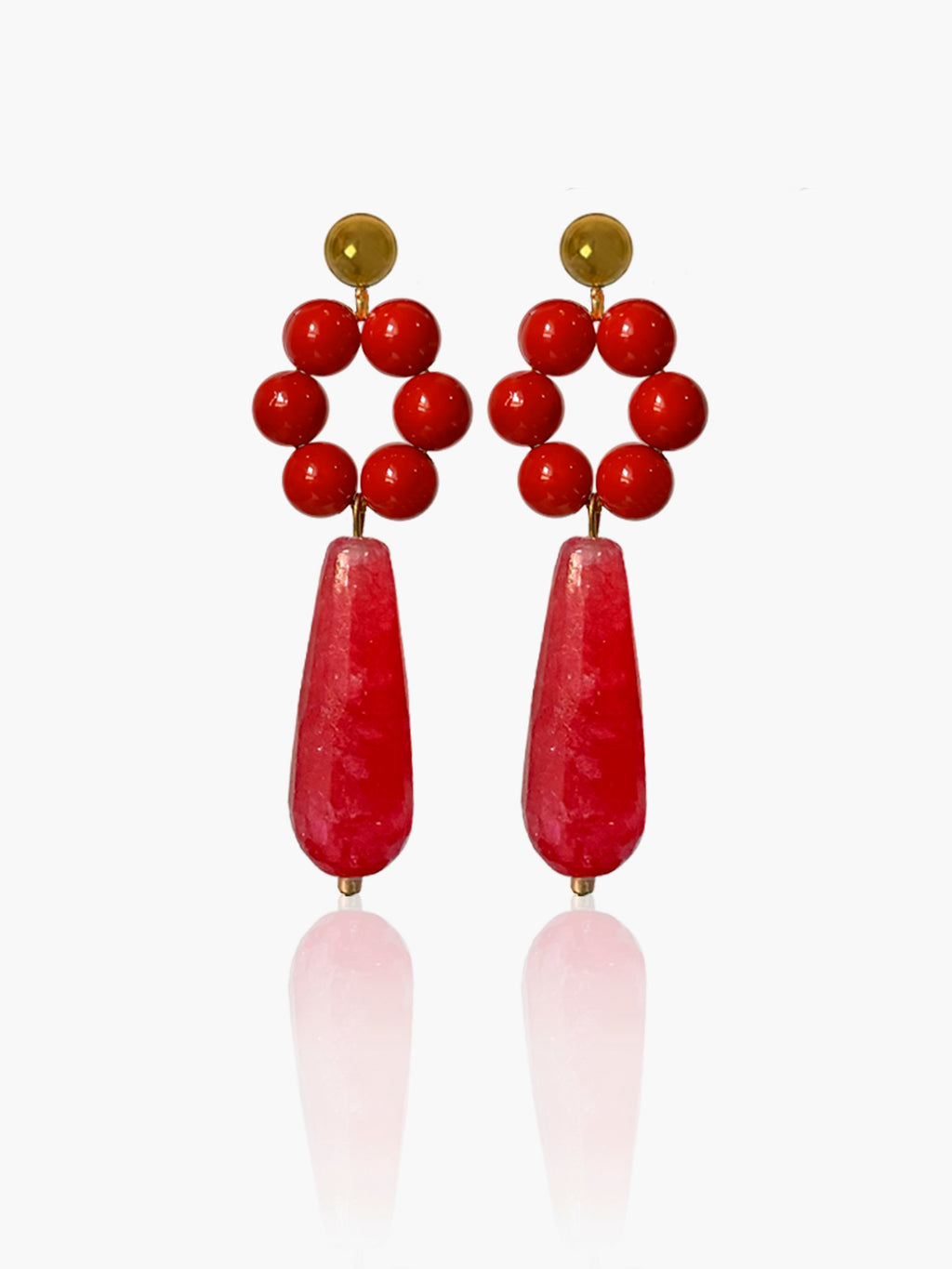 Pendientes Carmen lágrima fresa