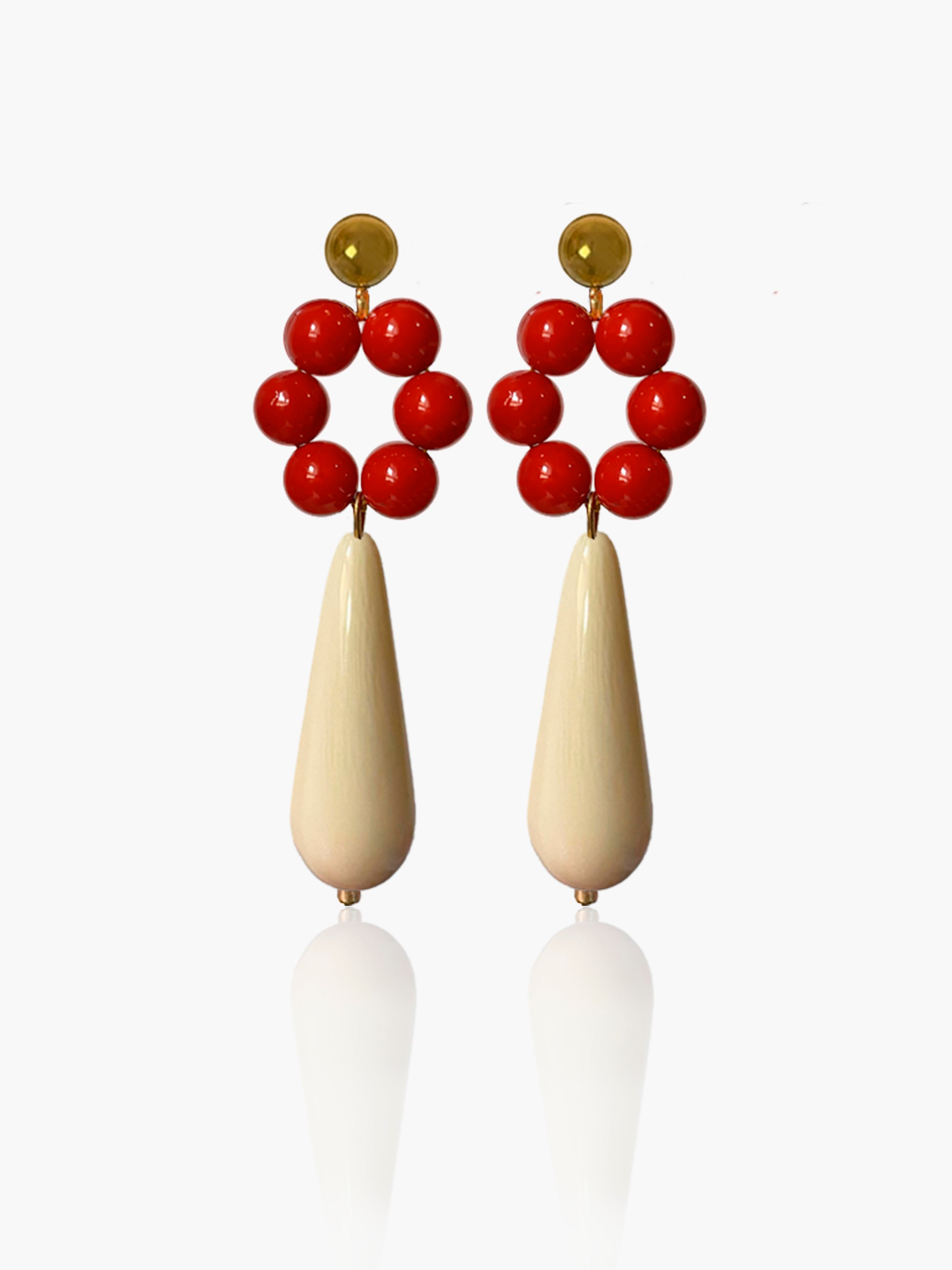 Pendientes Carmen lágrima hueso