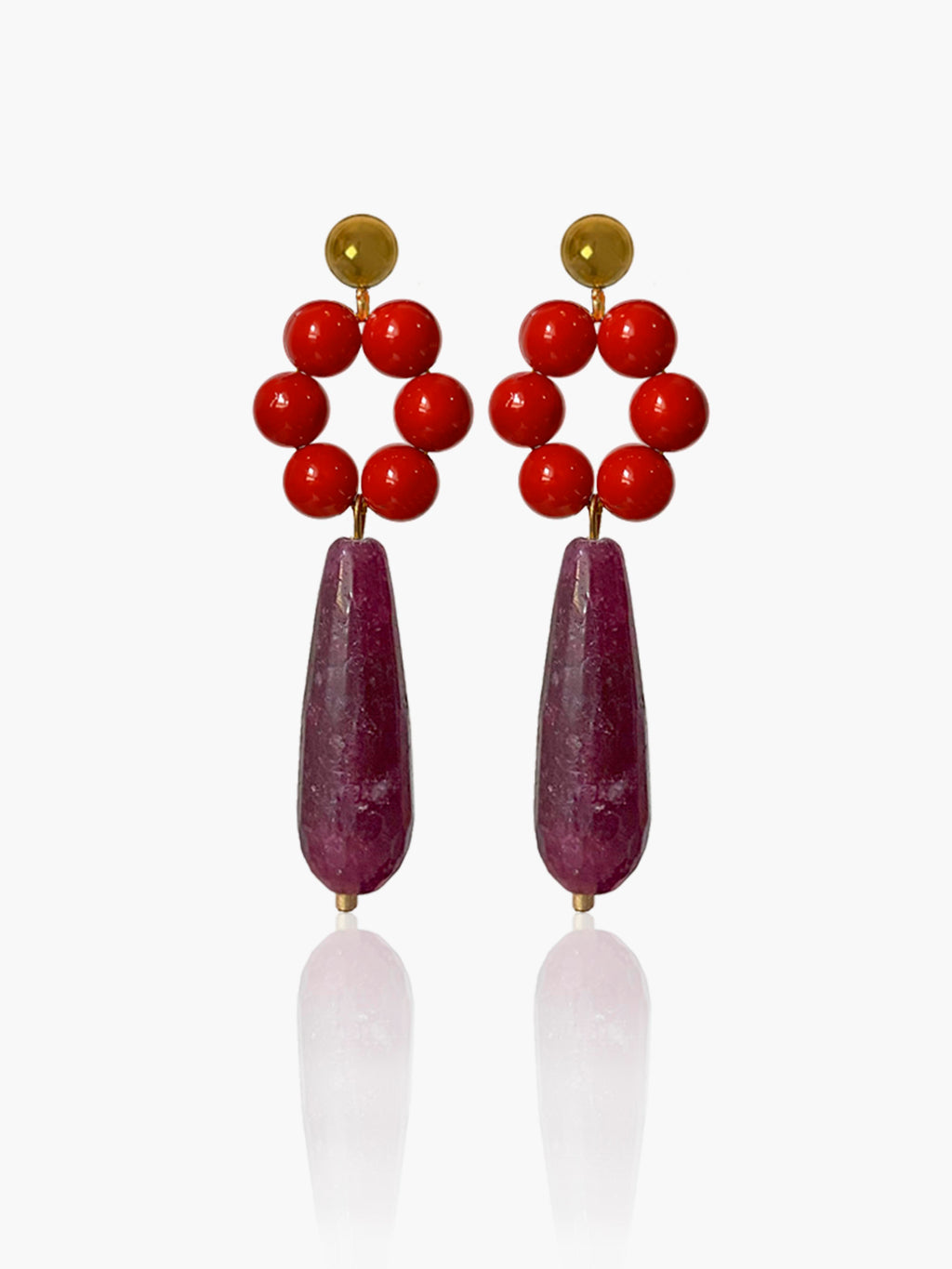 Pendientes Carmen lágrima morada