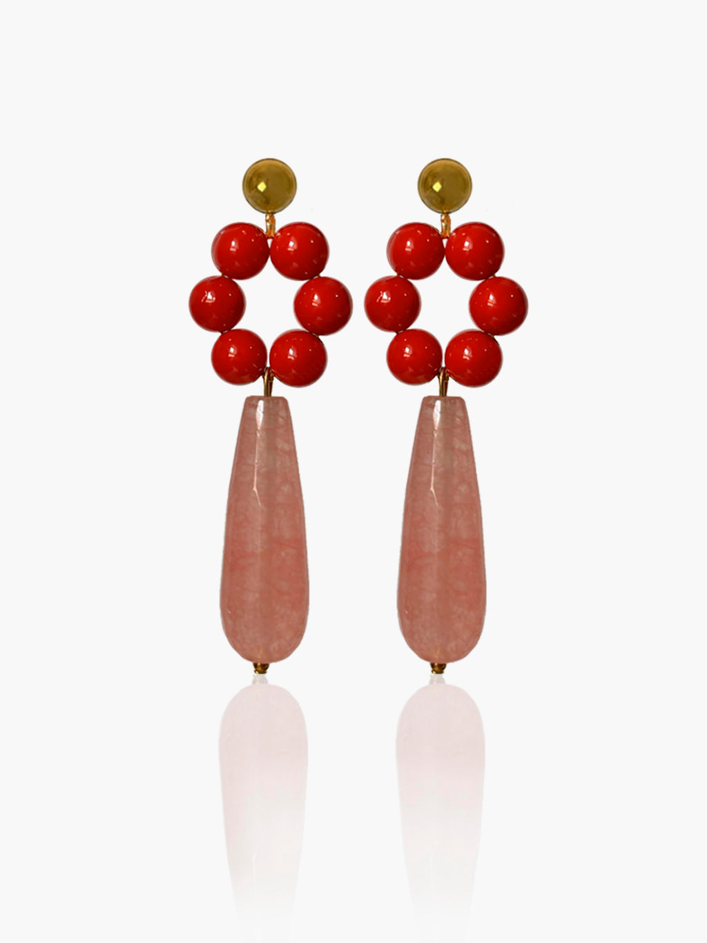 Pendientes Carmen lágrima rosa