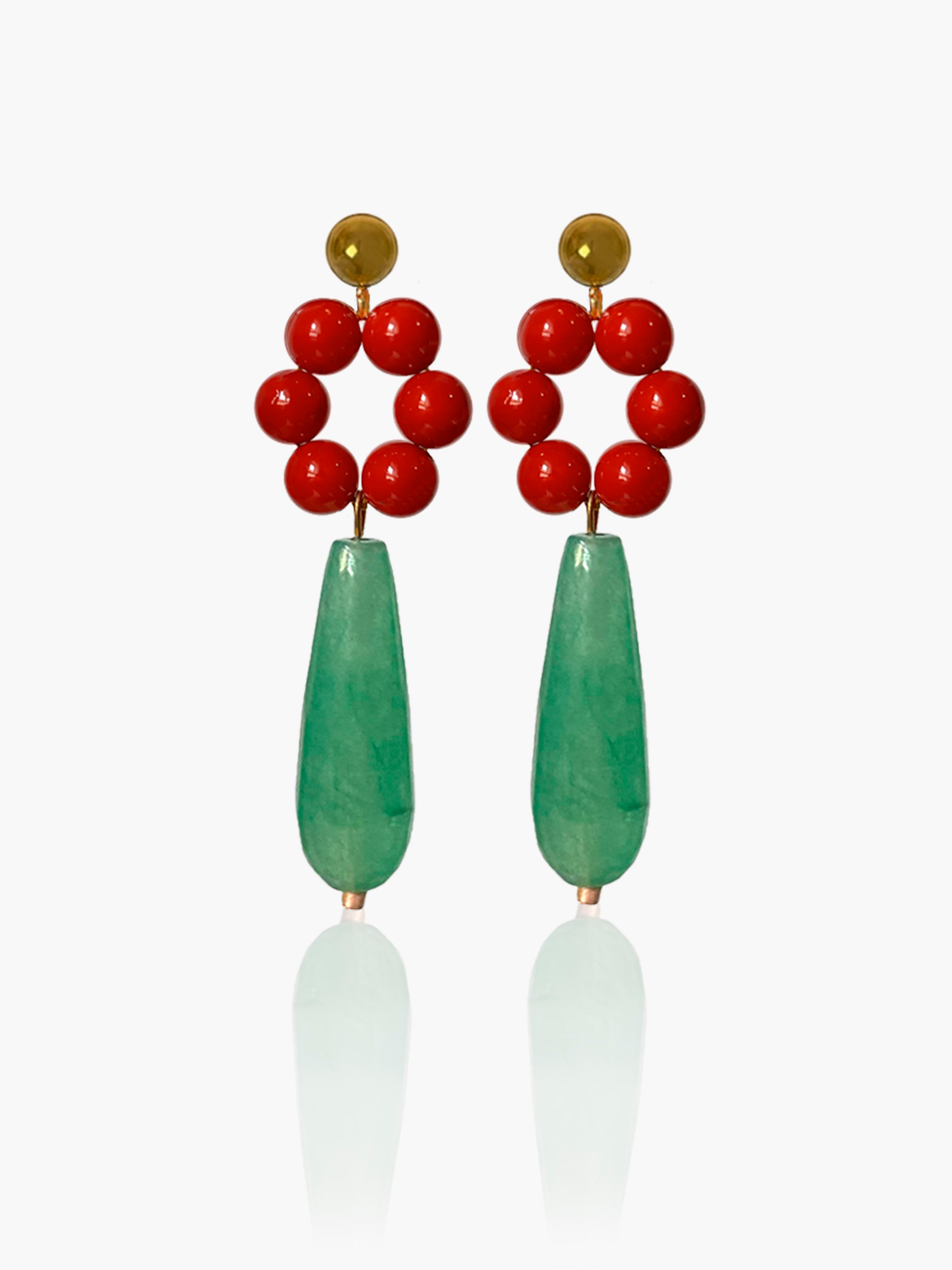 Pendientes Carmen lágrima verde claro