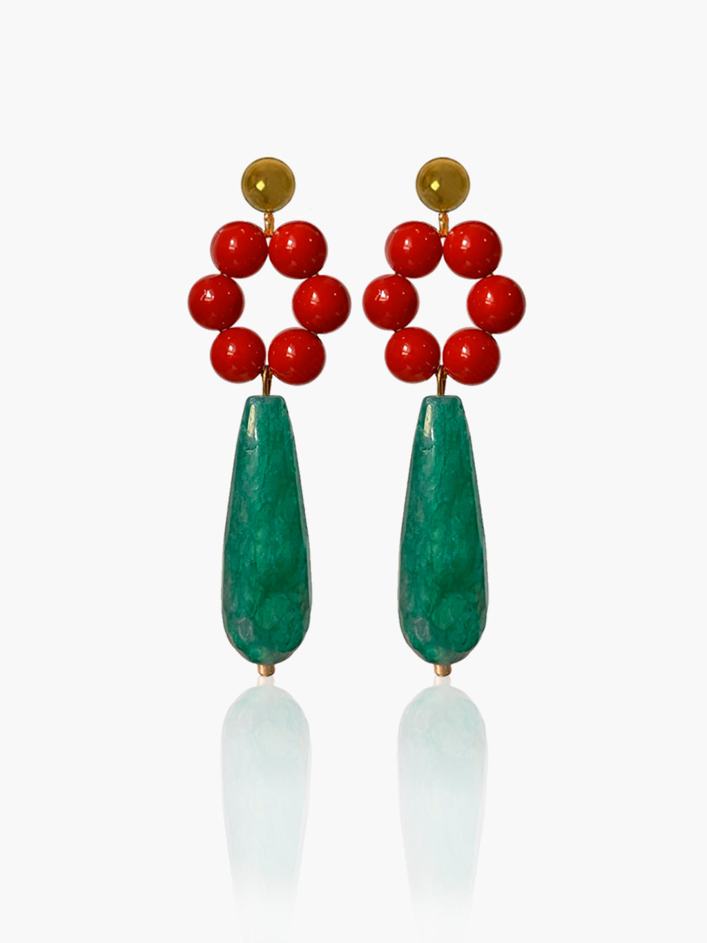 Pendientes Carmen lágrima verde oscuro