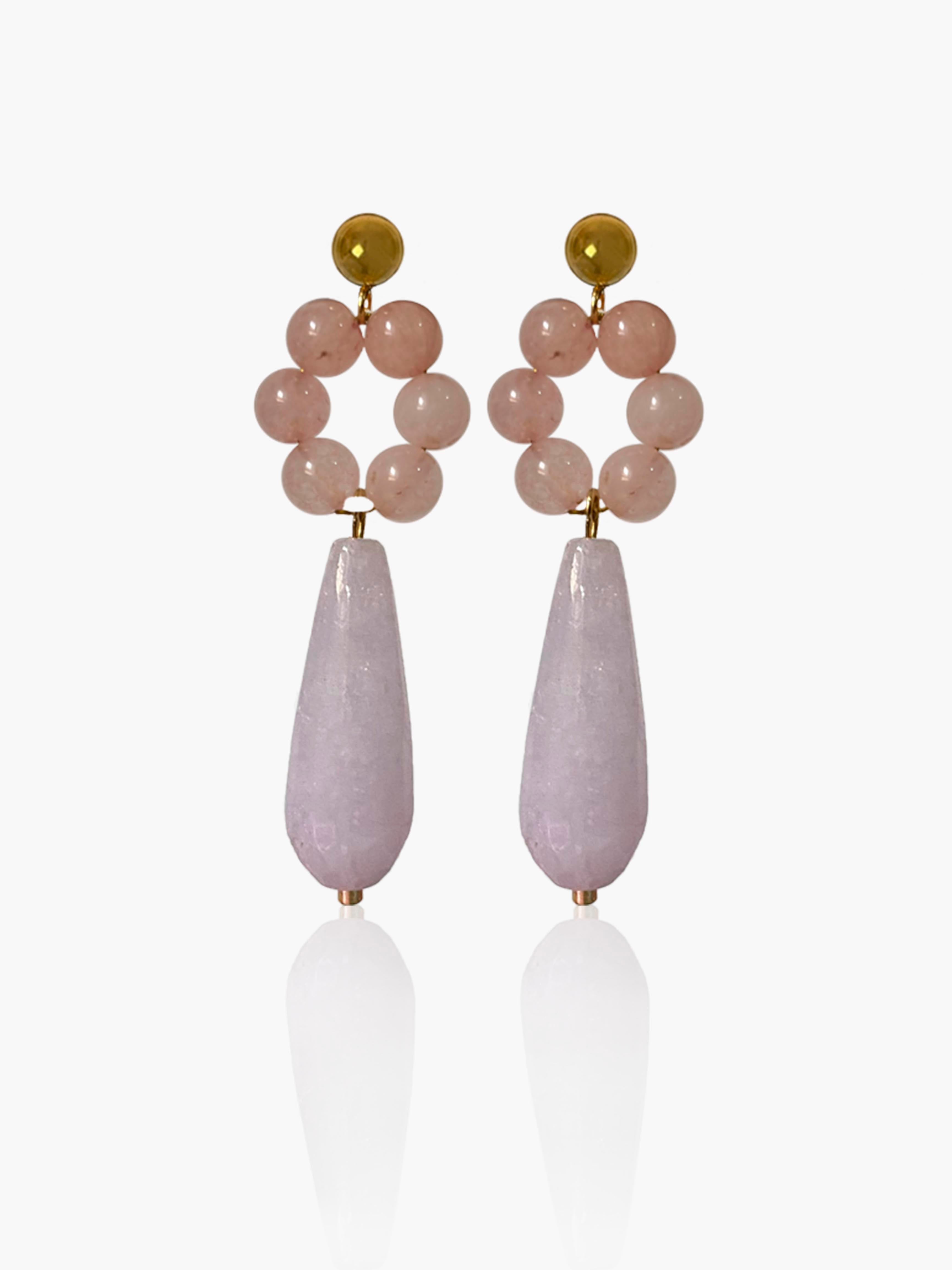 Pendientes Carmen lágrima malva