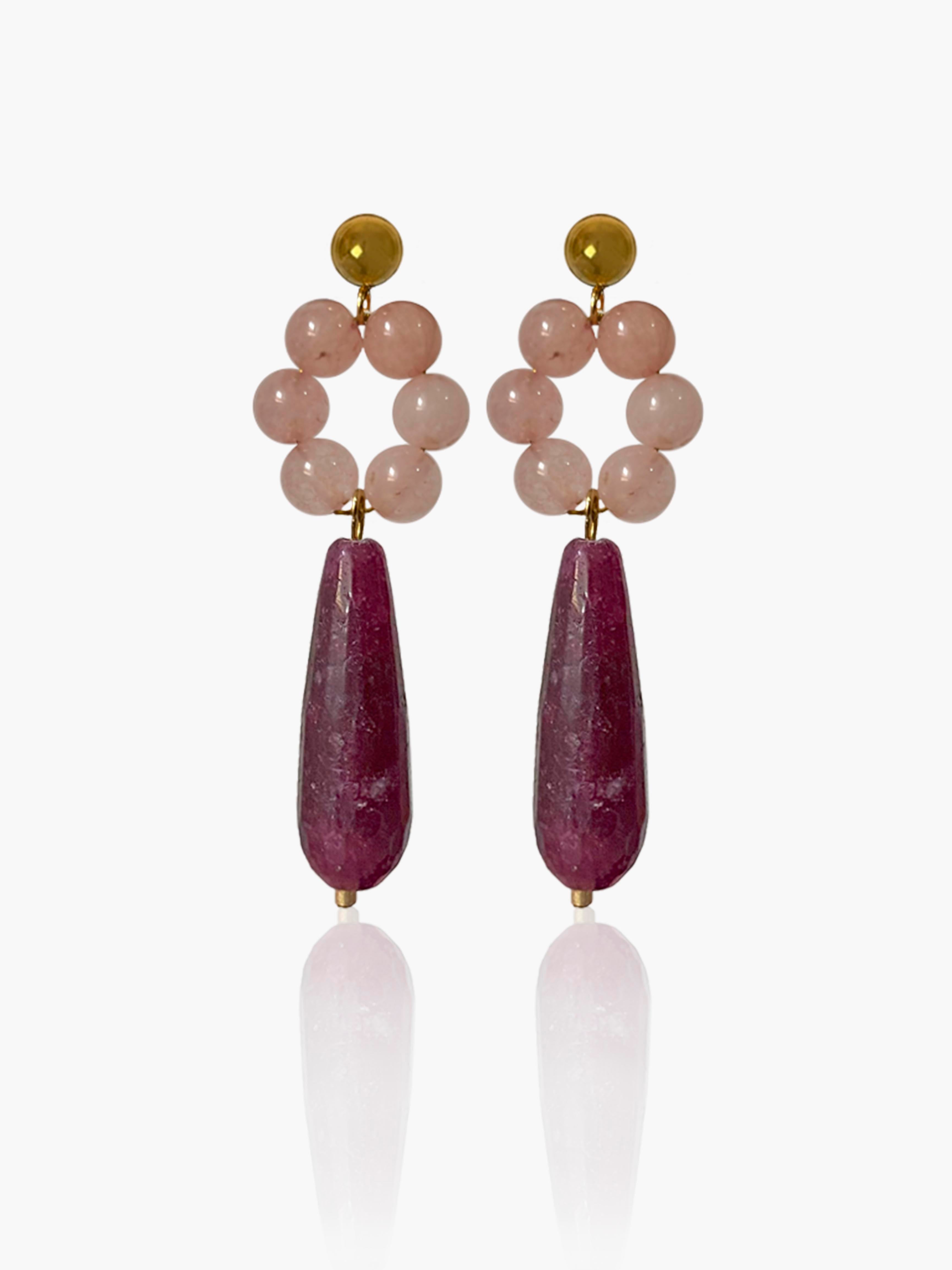 Pendientes Carmen lágrima morada