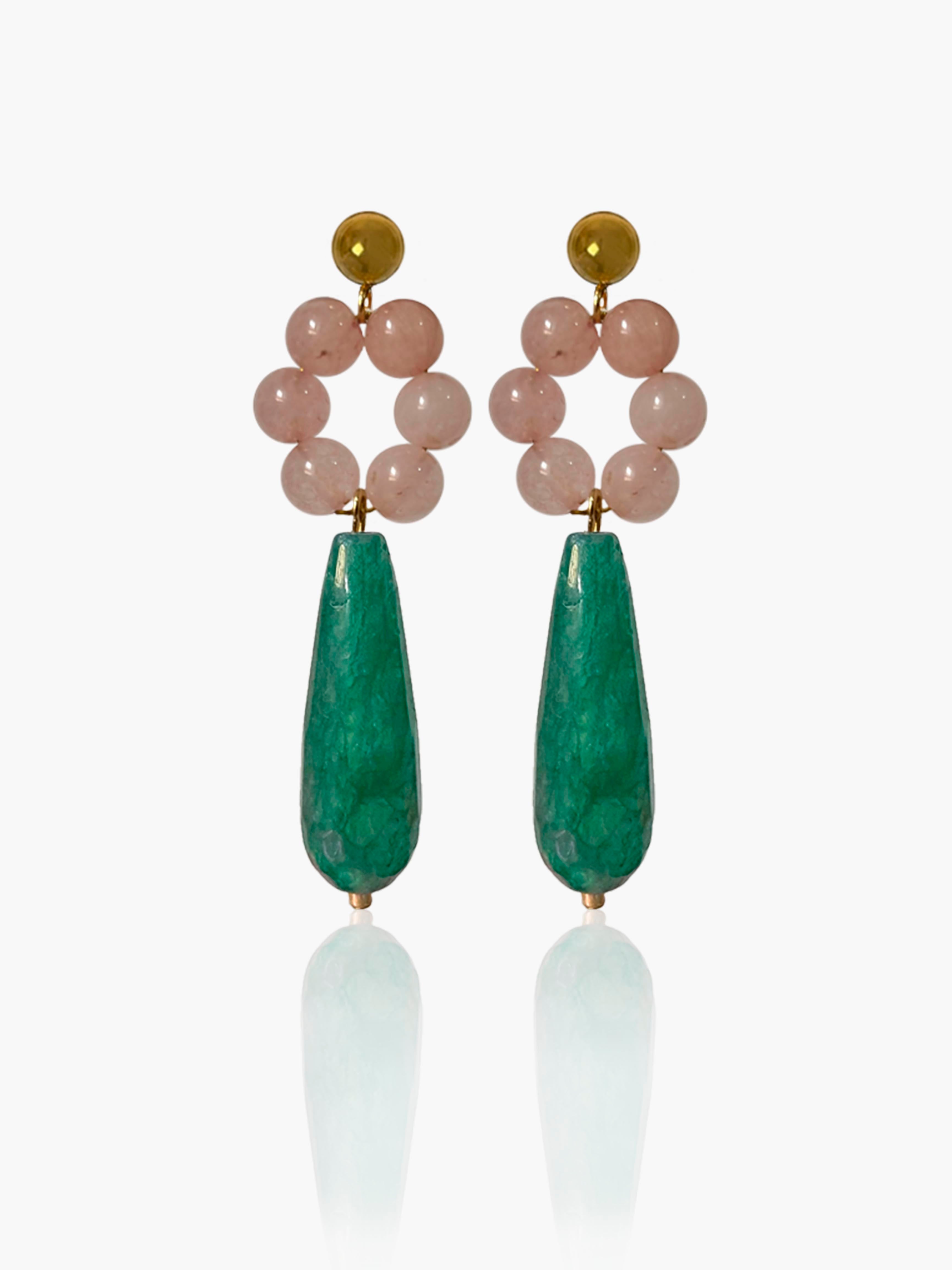 Pendientes Carmen lágrima verde oscuro