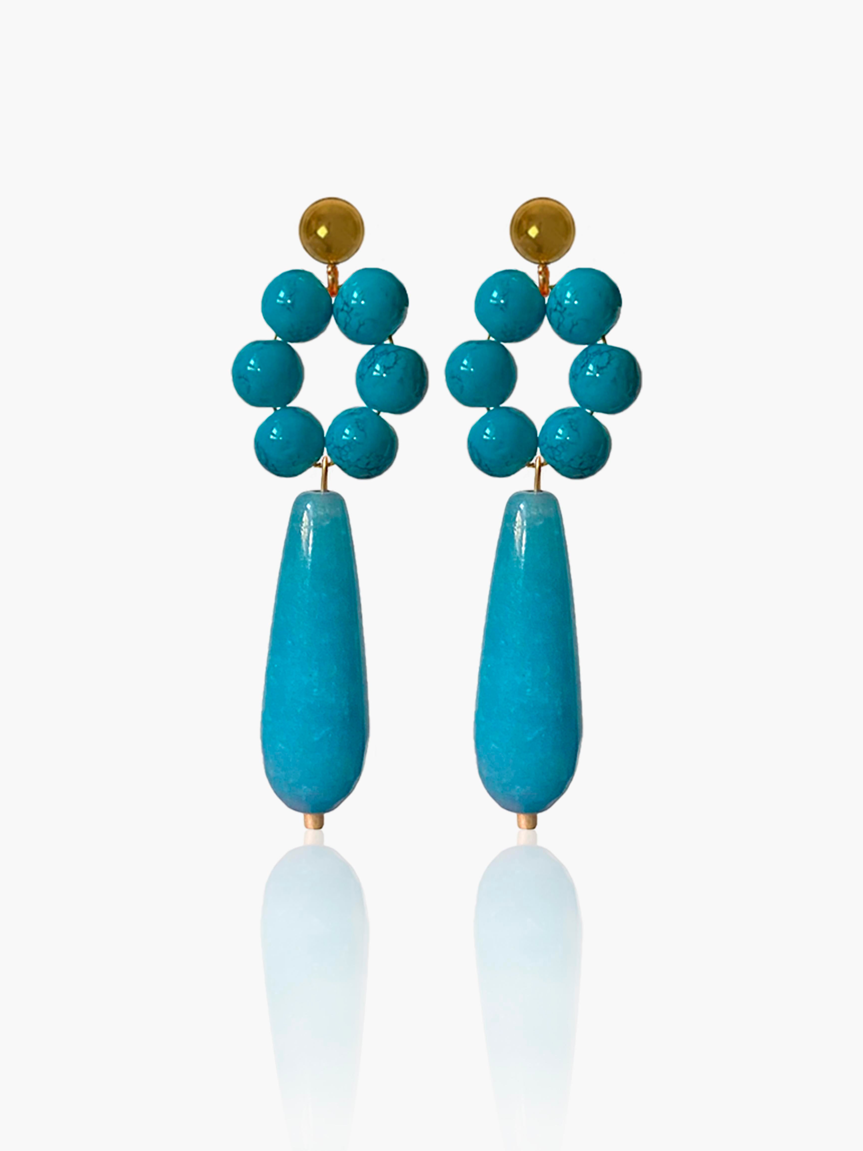 Pendientes Carmen lágrima turquesa