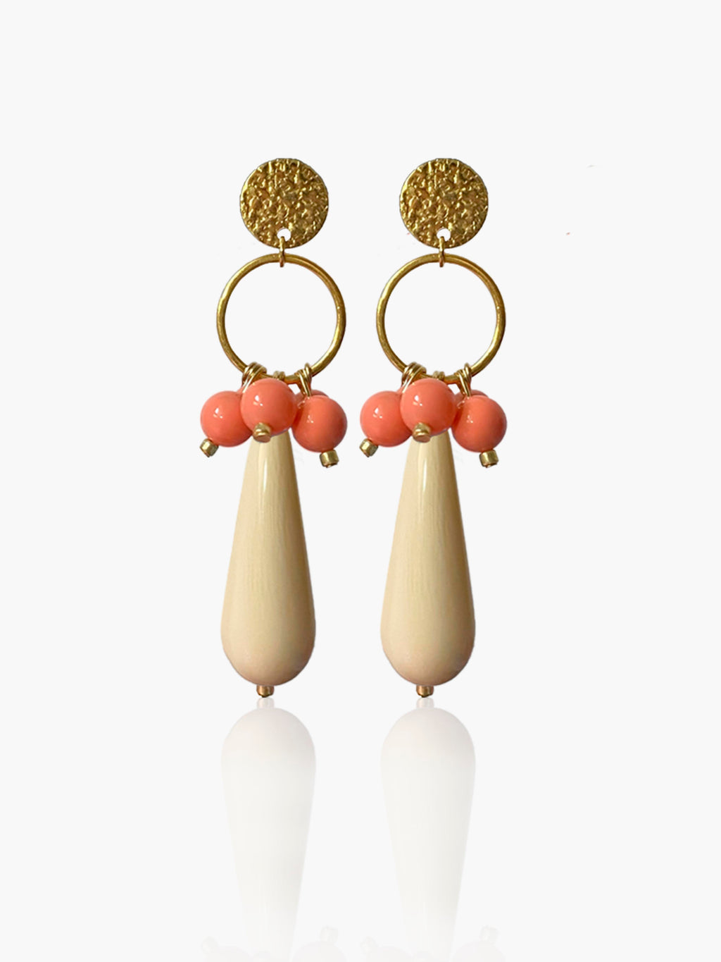 Pendientes Cayetana lágrima hueso