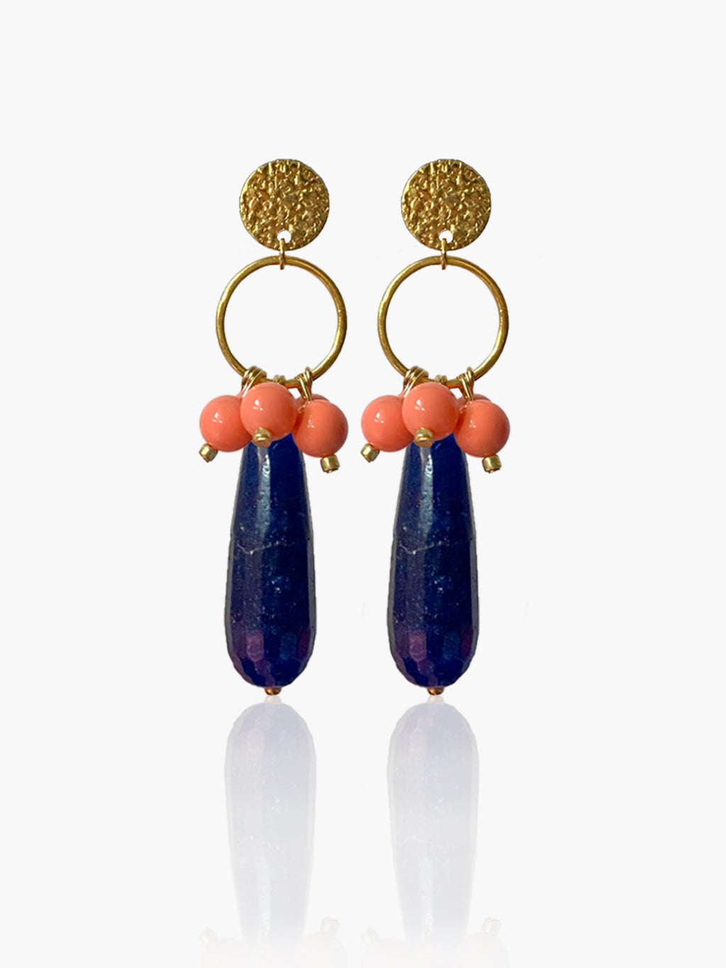 Pendientes Cayetana lágrima marino