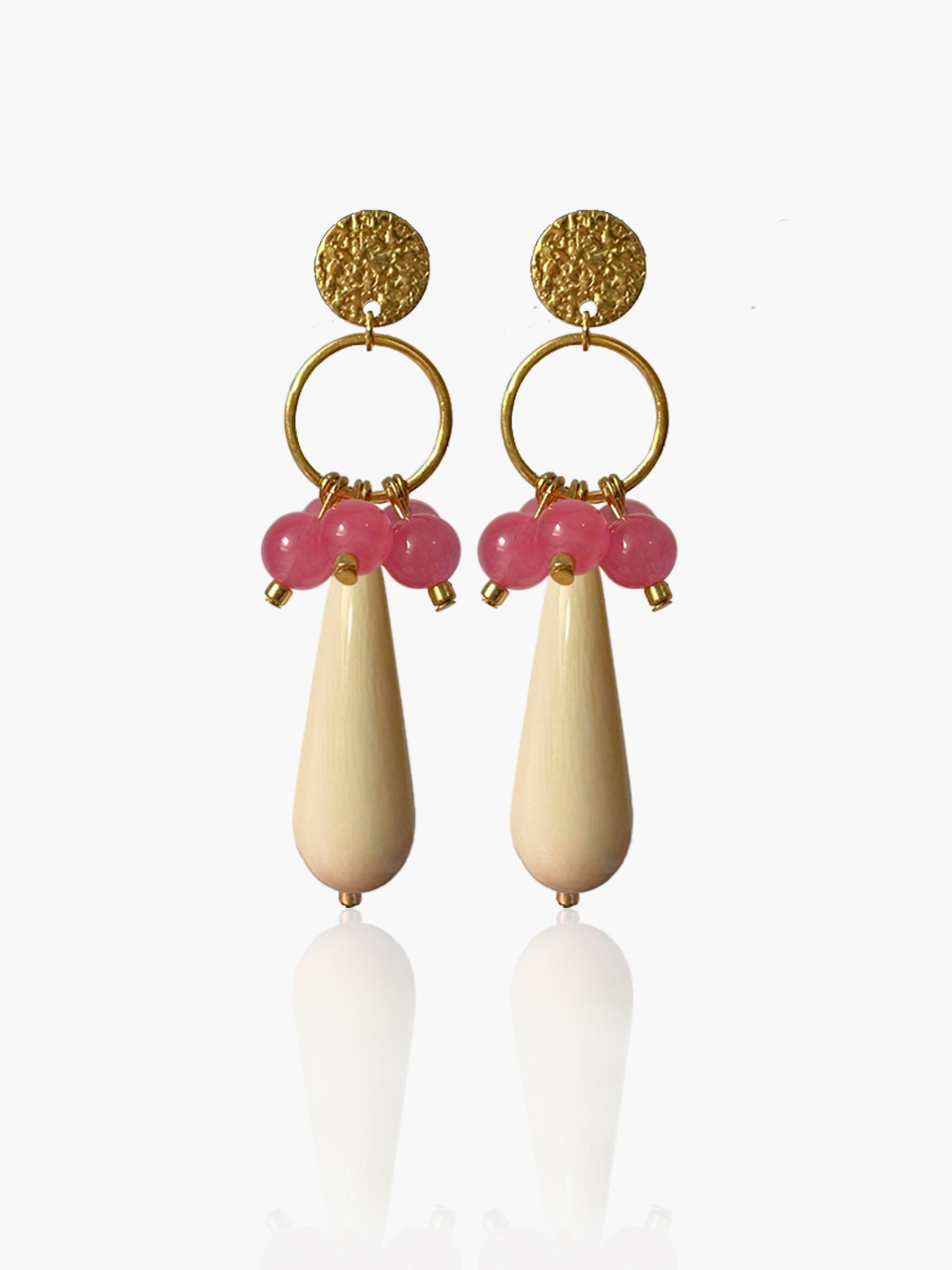 Pendientes Cayetana lágrima hueso