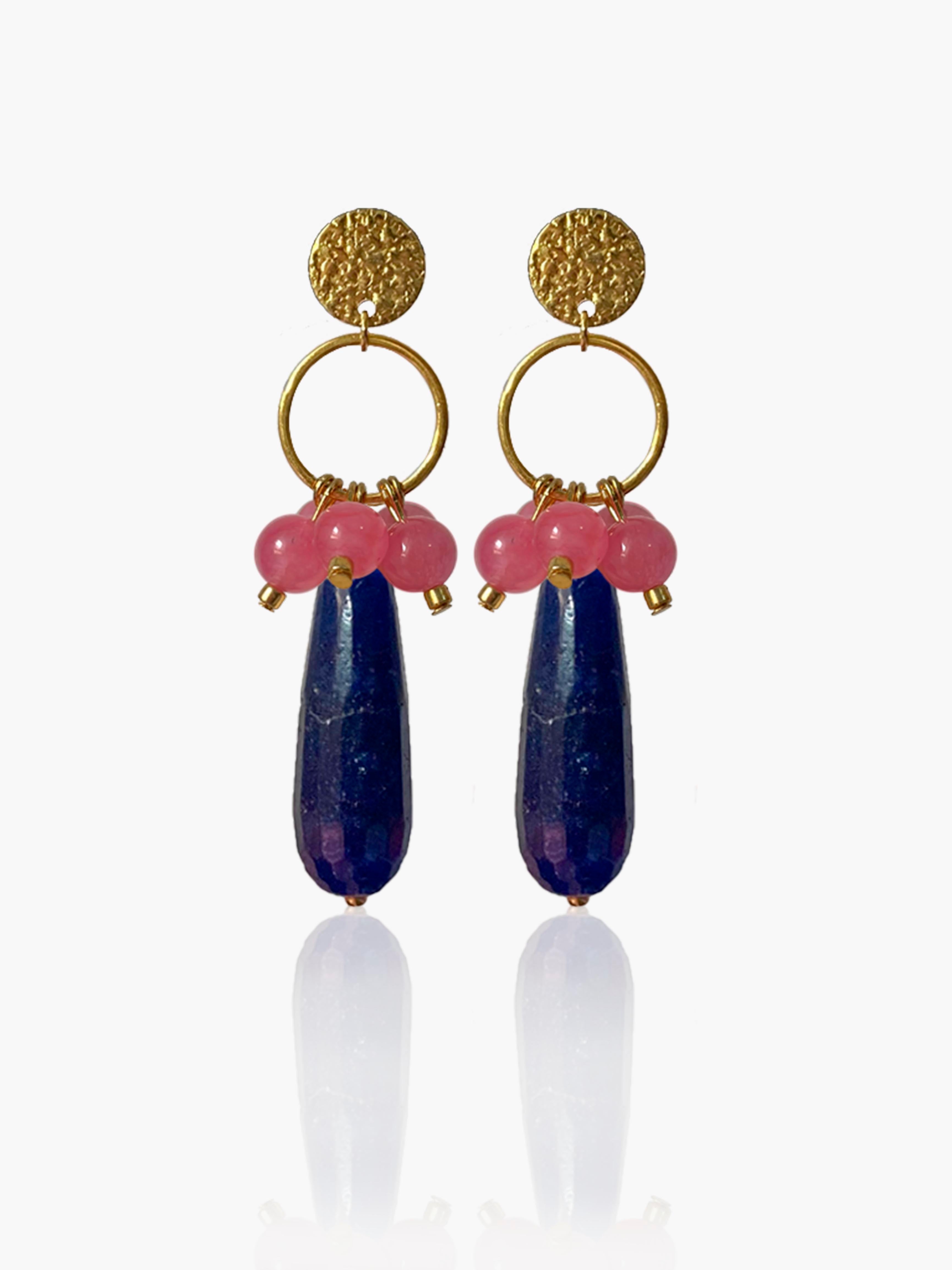 Pendientes Cayetana lágrima marino