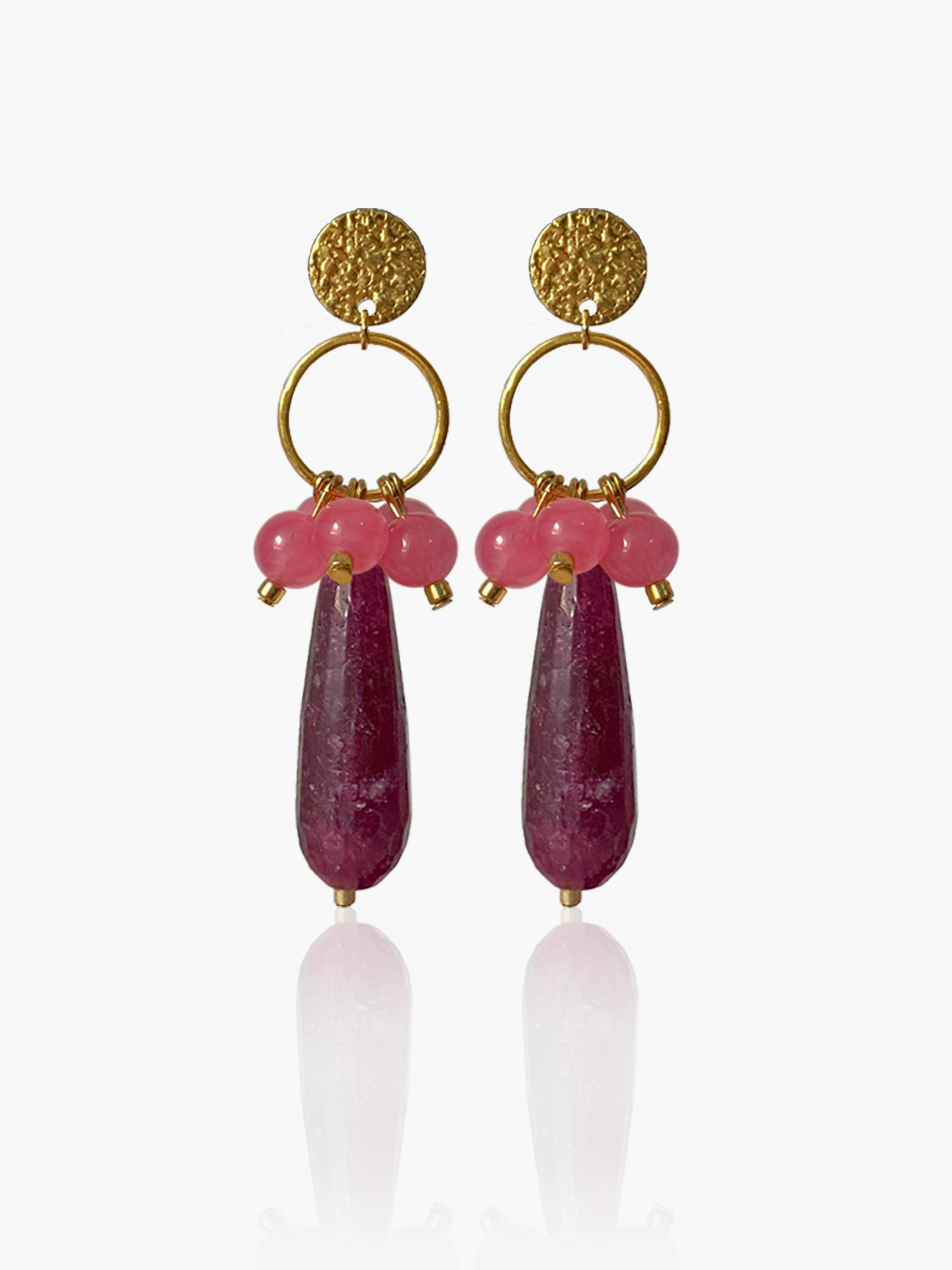 Pendientes Cayetana lágrima morada