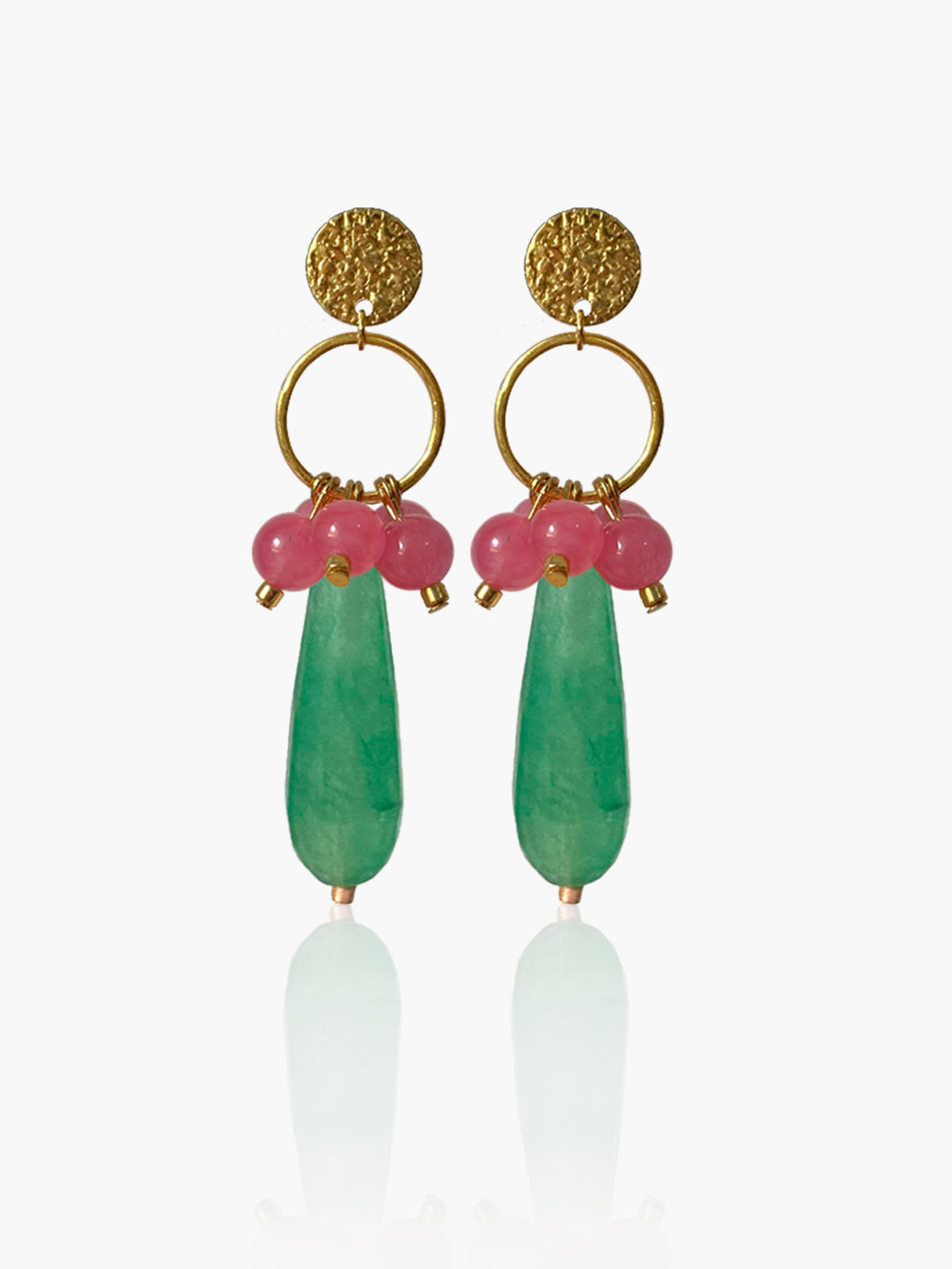 Pendientes Cayetana lágrima verde claro