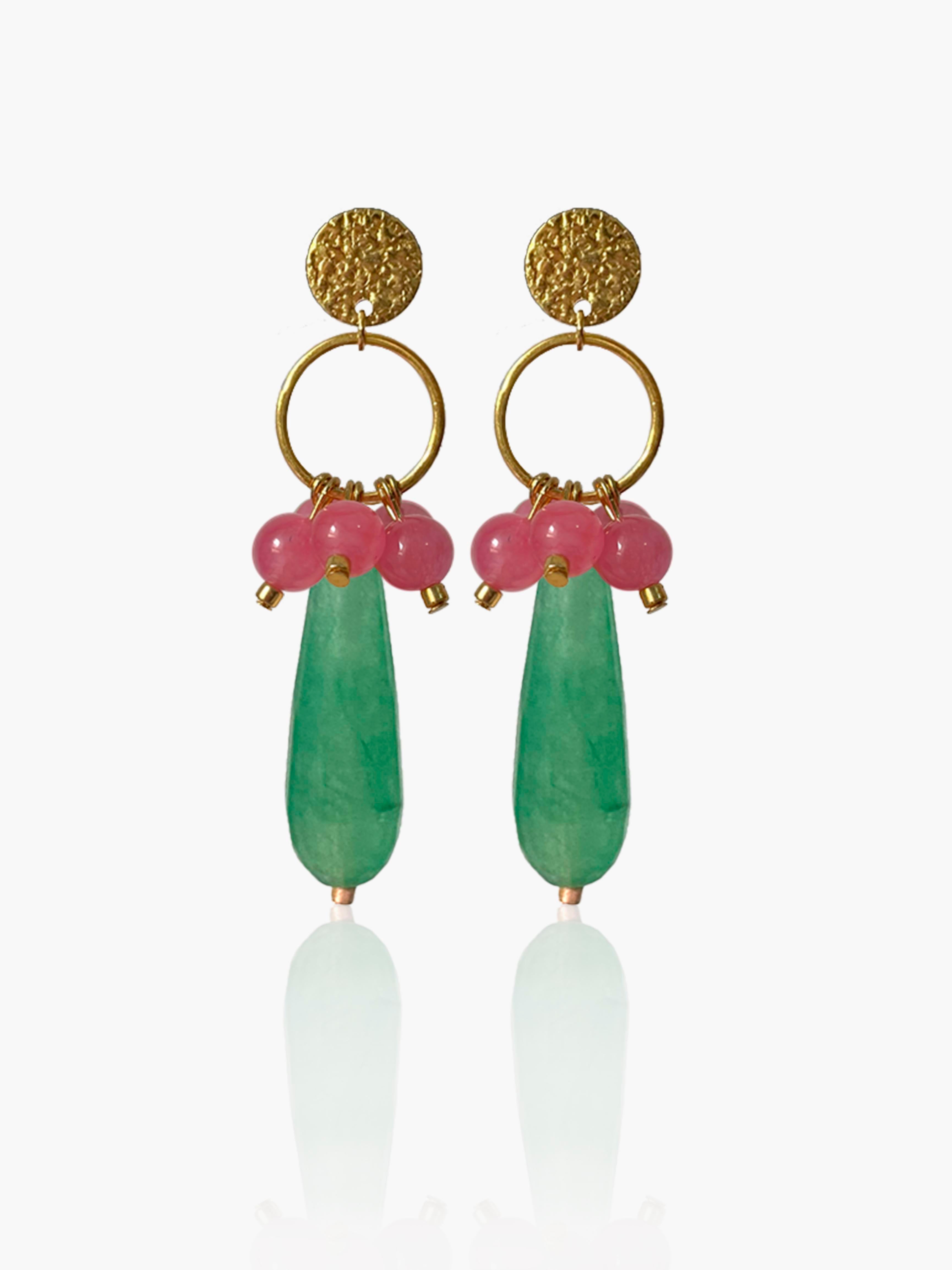 Pendientes Cayetana lágrima verde claro