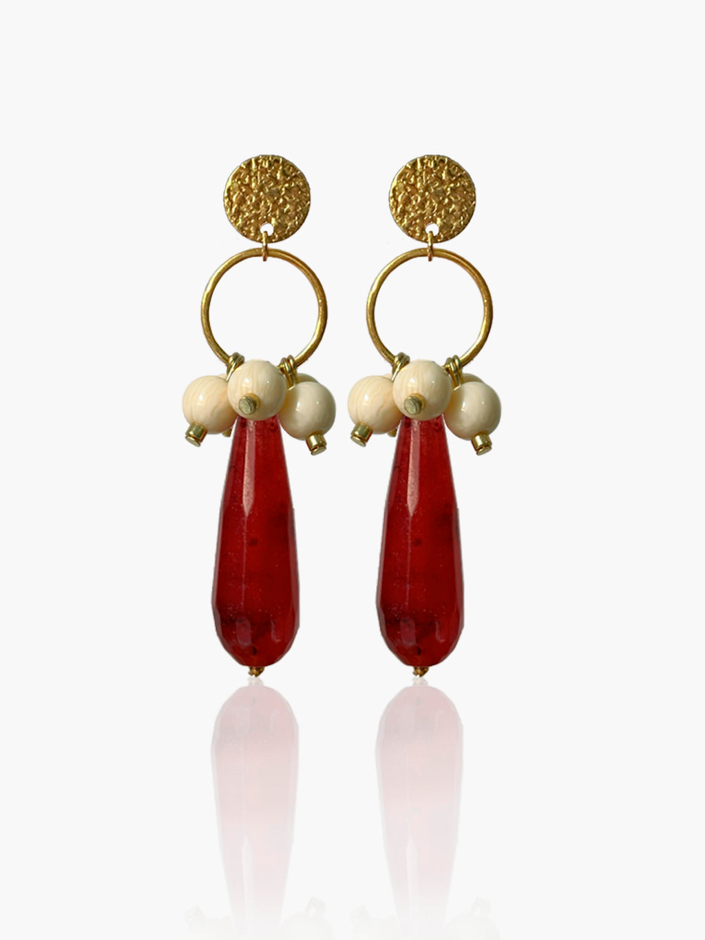 Pendientes Cayetana lágrima burdeos