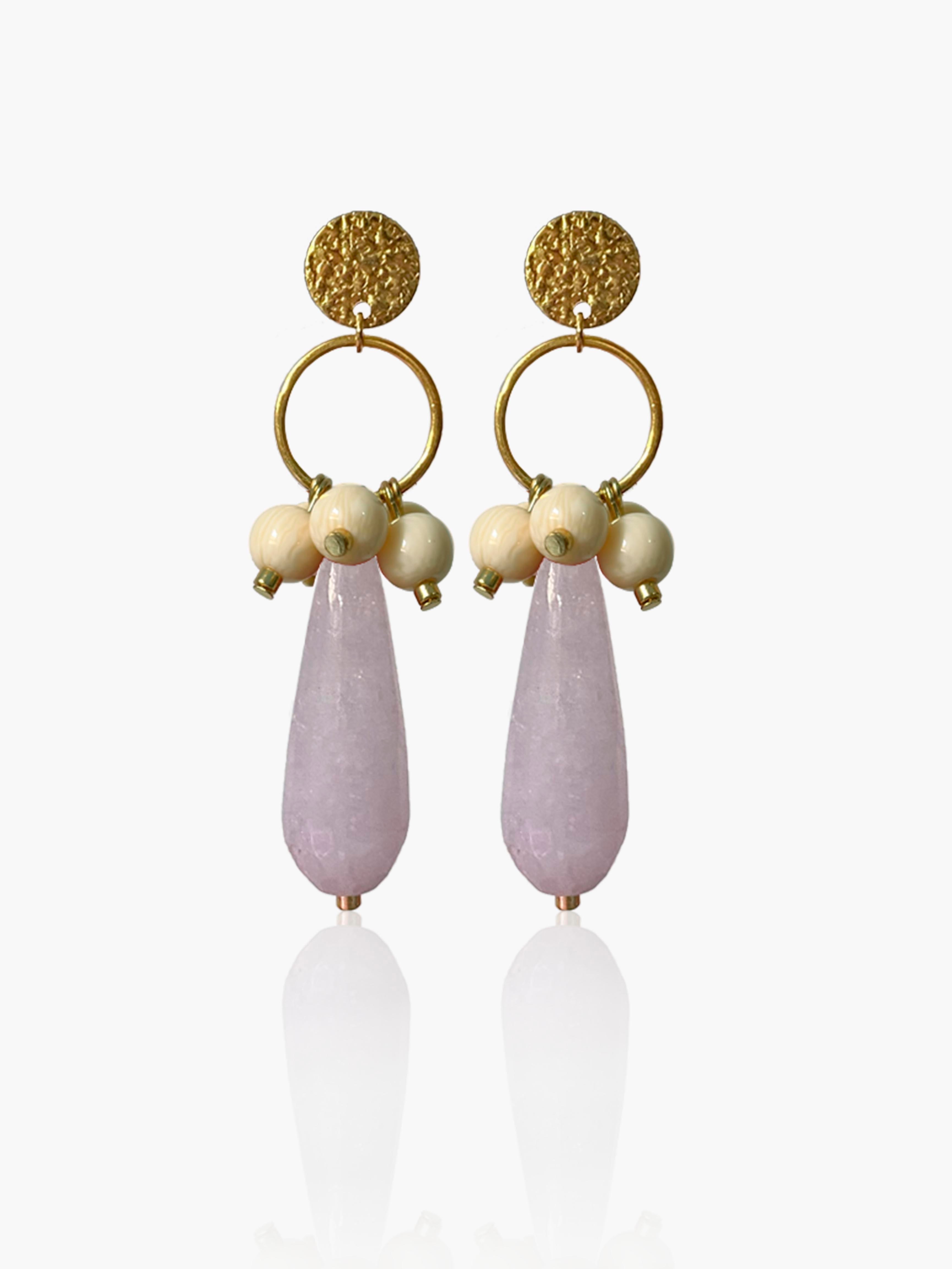 Pendientes Cayetana lágrima malva