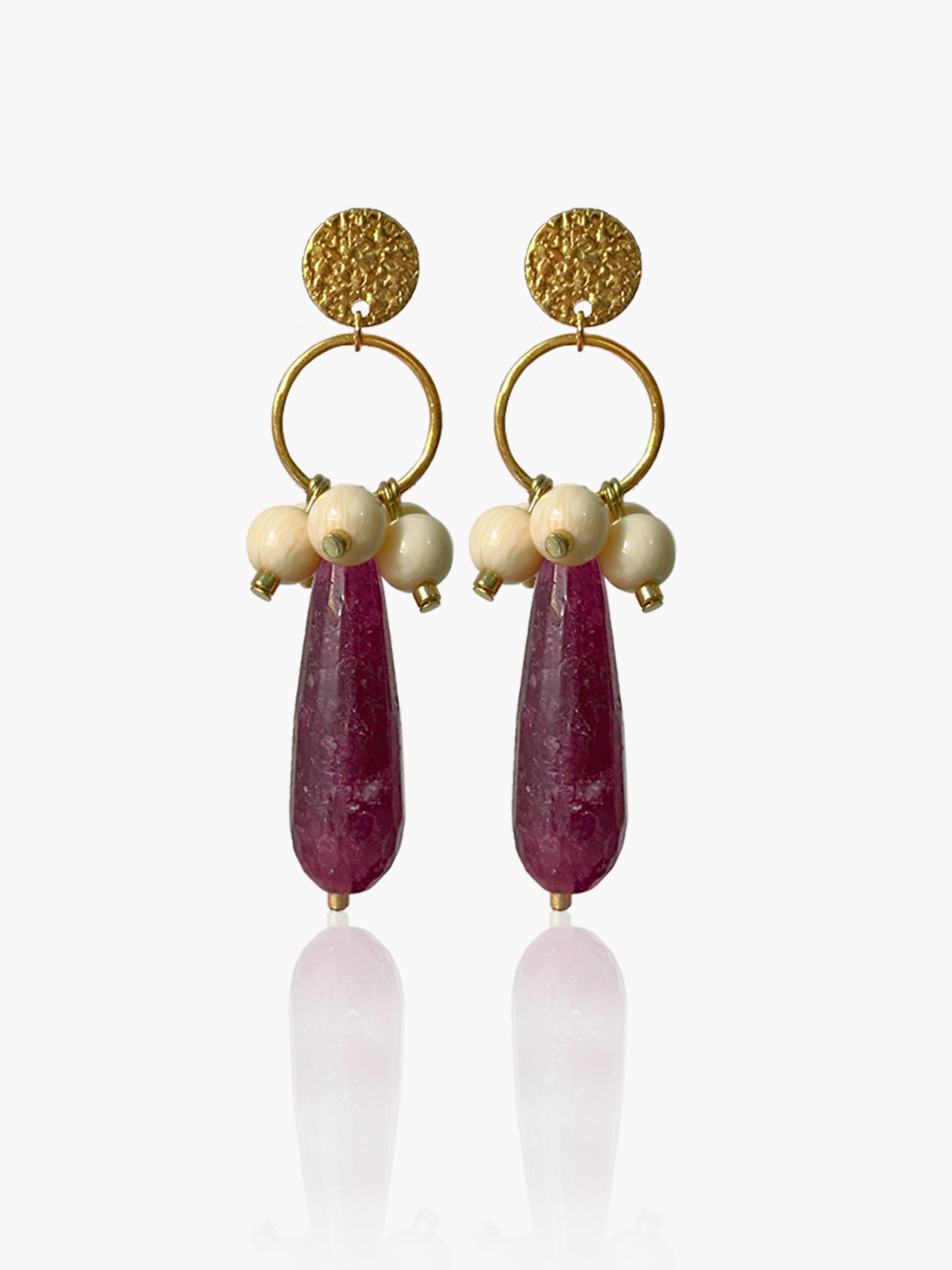 Pendientes Cayetana lágrima morada