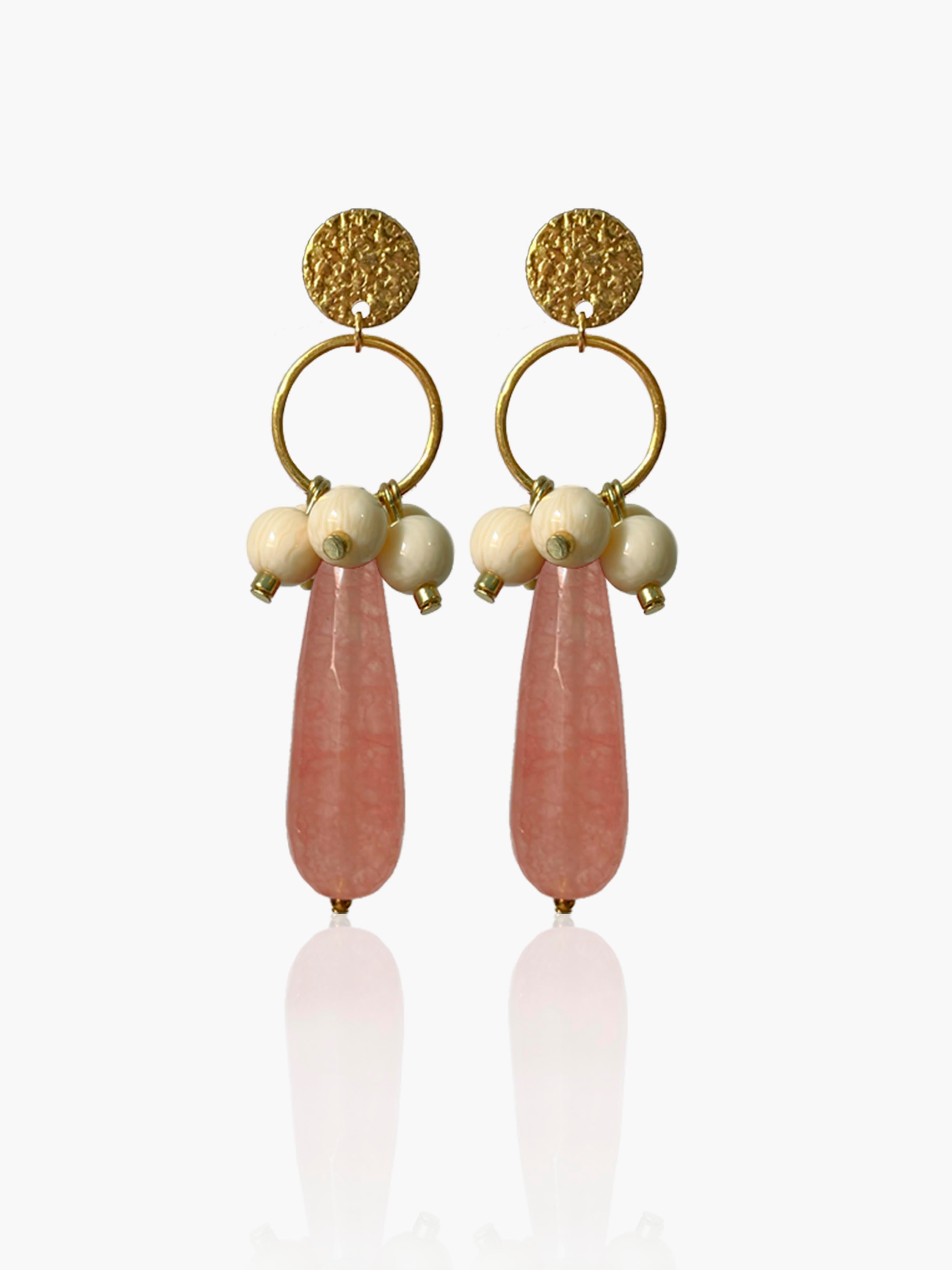 Pendientes Cayetana lágrima rosa