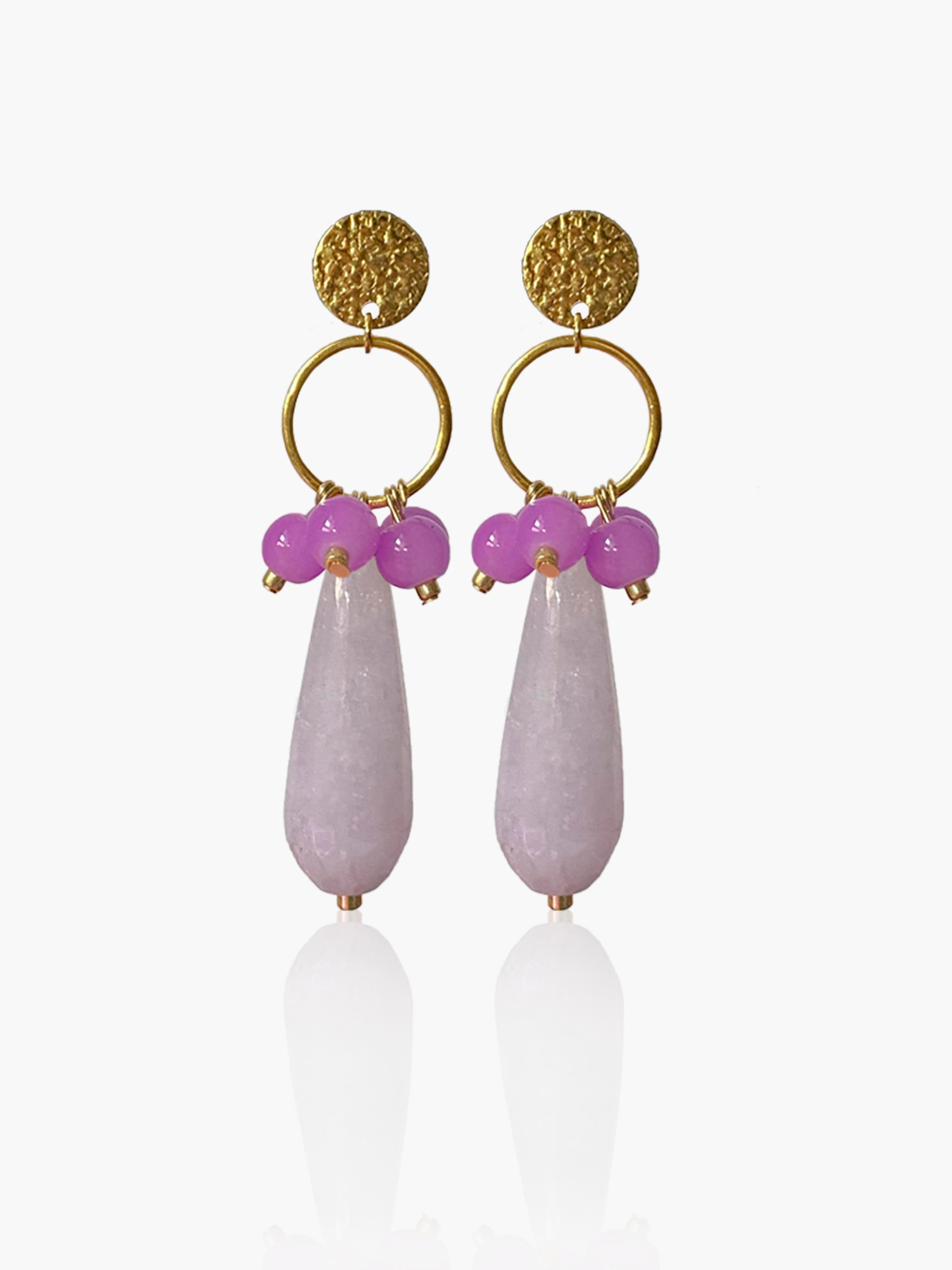 Pendientes Cayetana lágrima malva