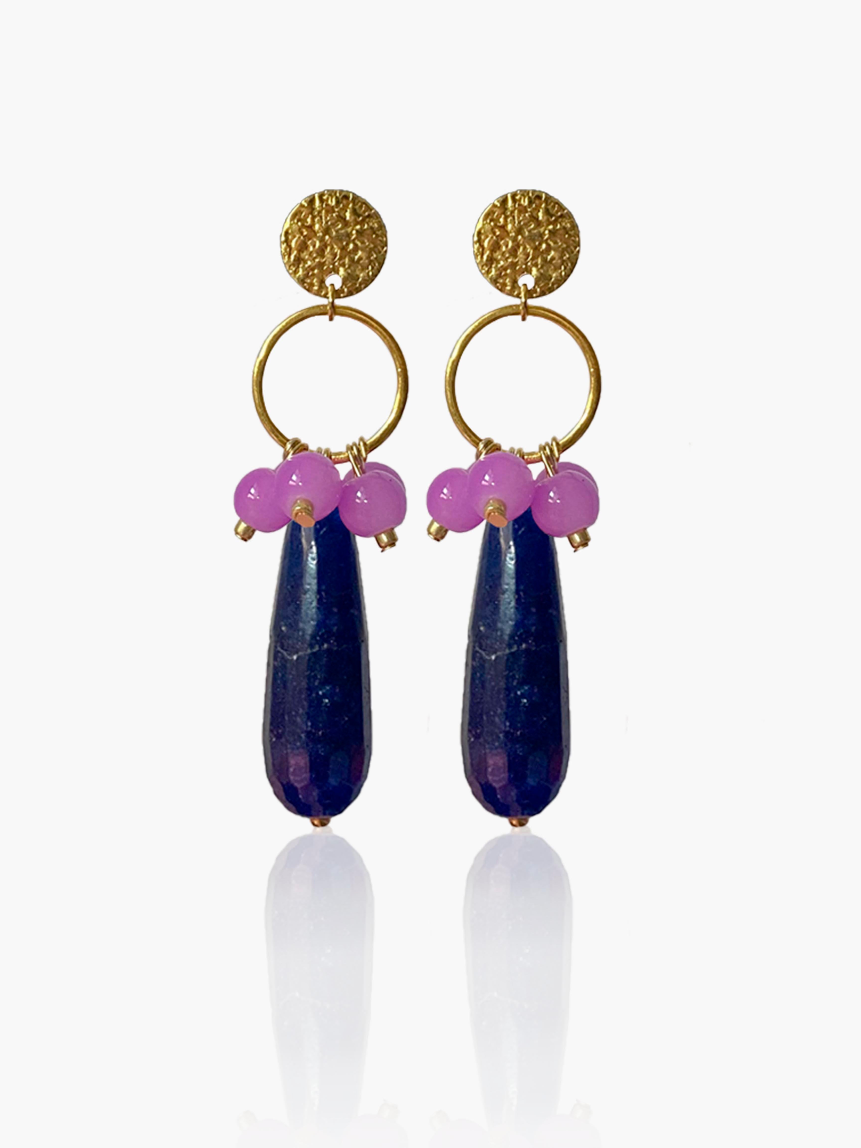 Pendientes Cayetana lágrima marino