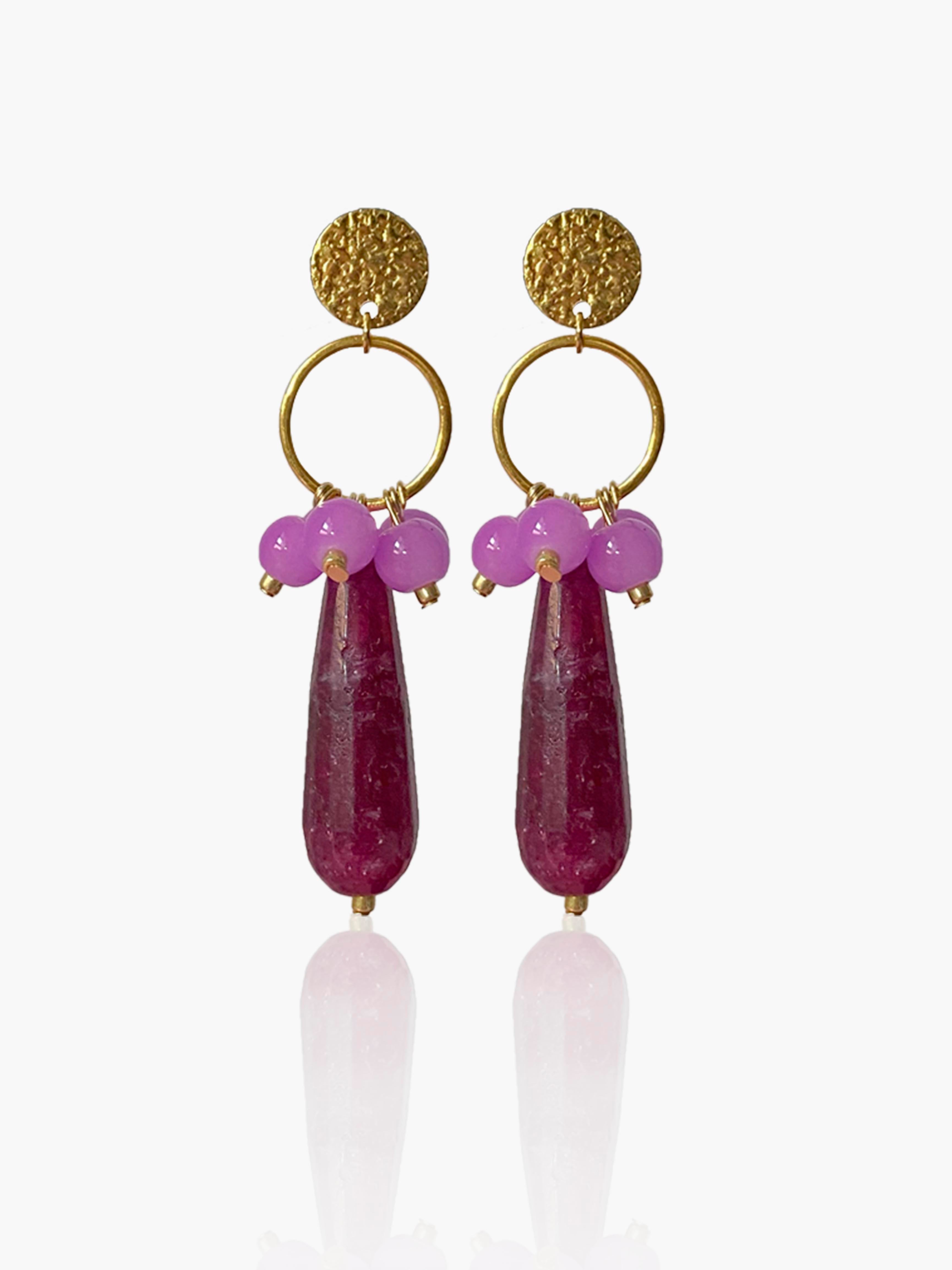 Pendientes Cayetana lágrima morada