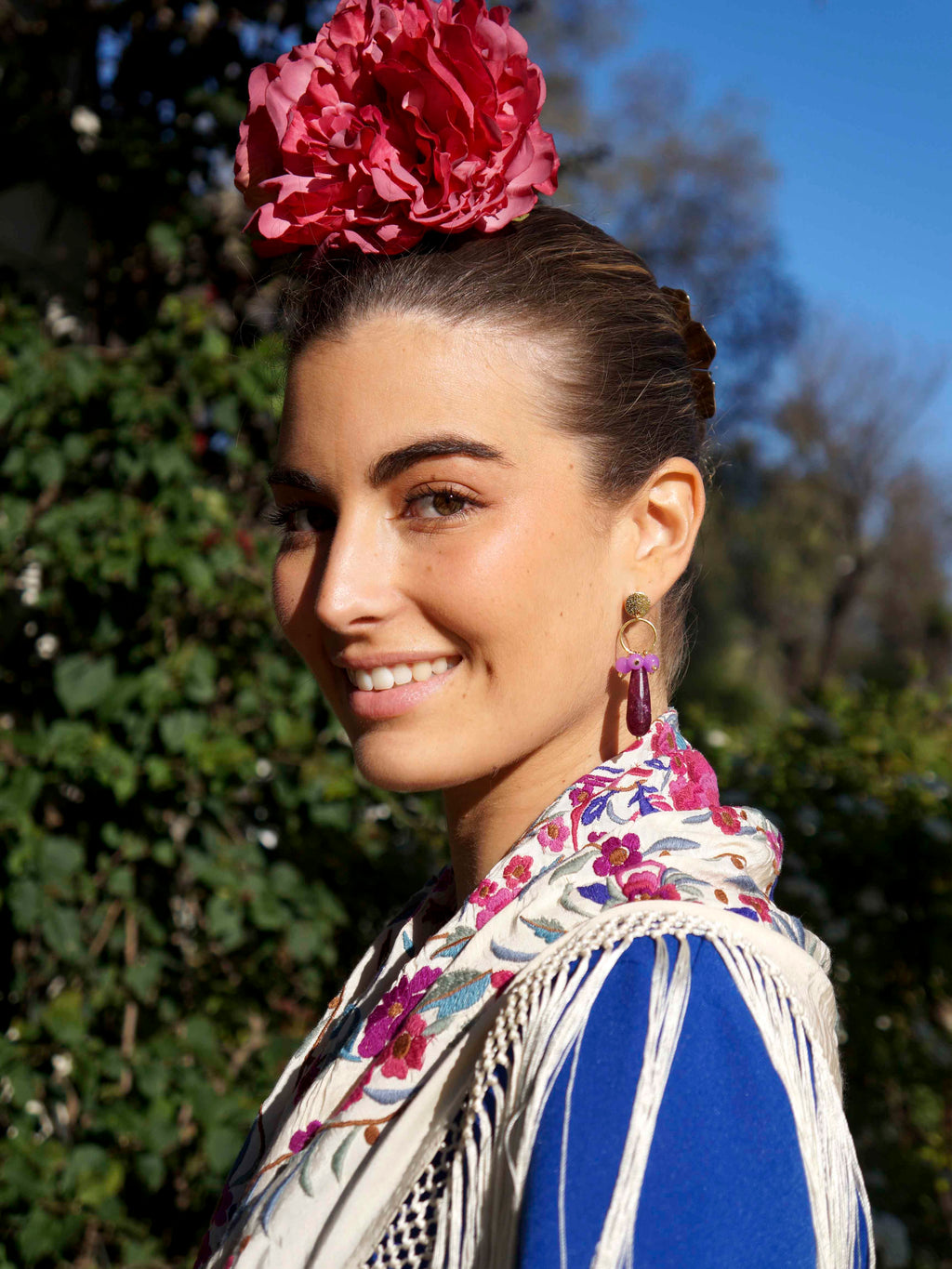 Pendientes Cayetana lágrima rosa