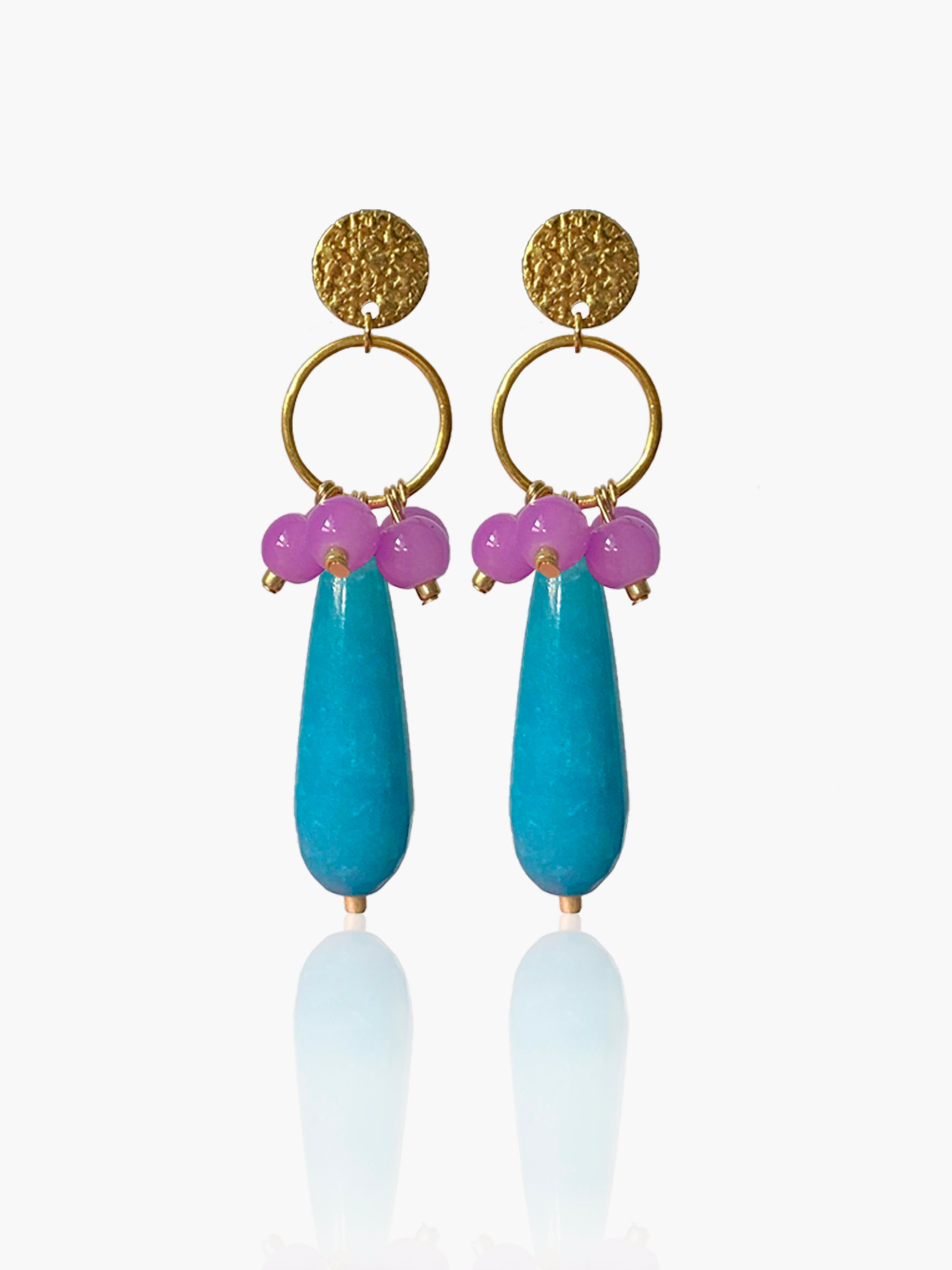 Pendientes Cayetana lágrima turquesa