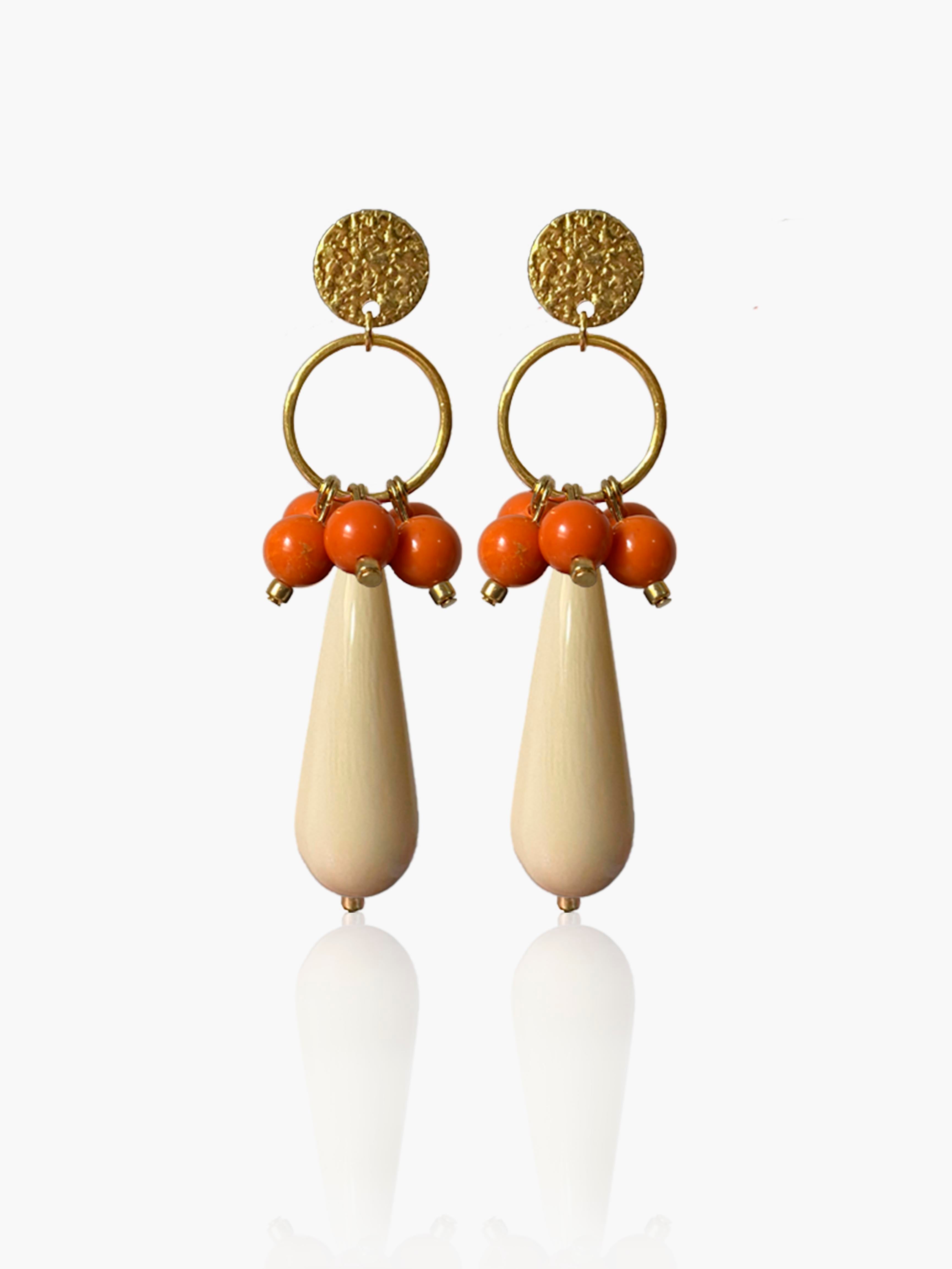 Pendientes Cayetana lágrima hueso