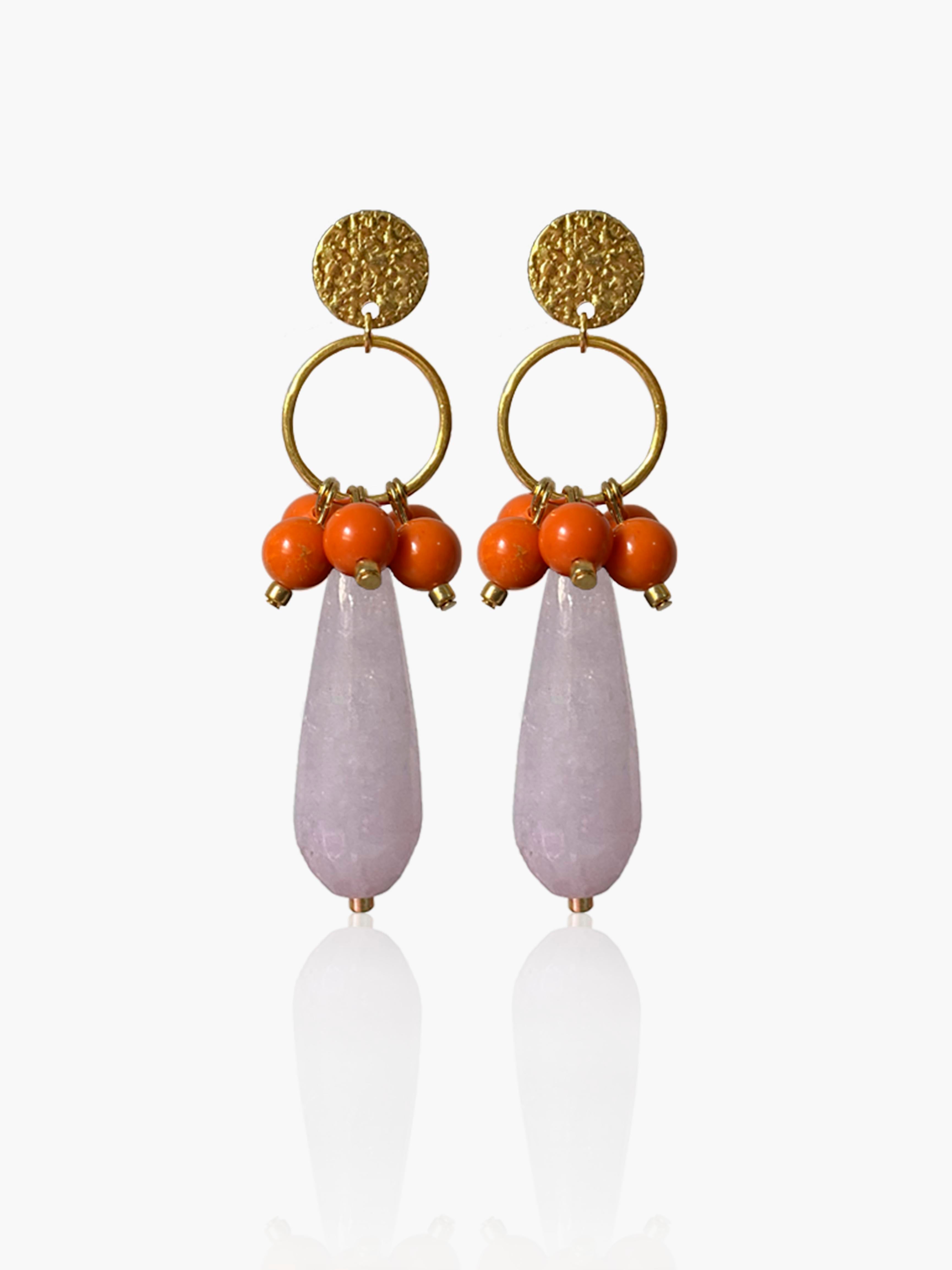 Pendientes Cayetana lágrima malva