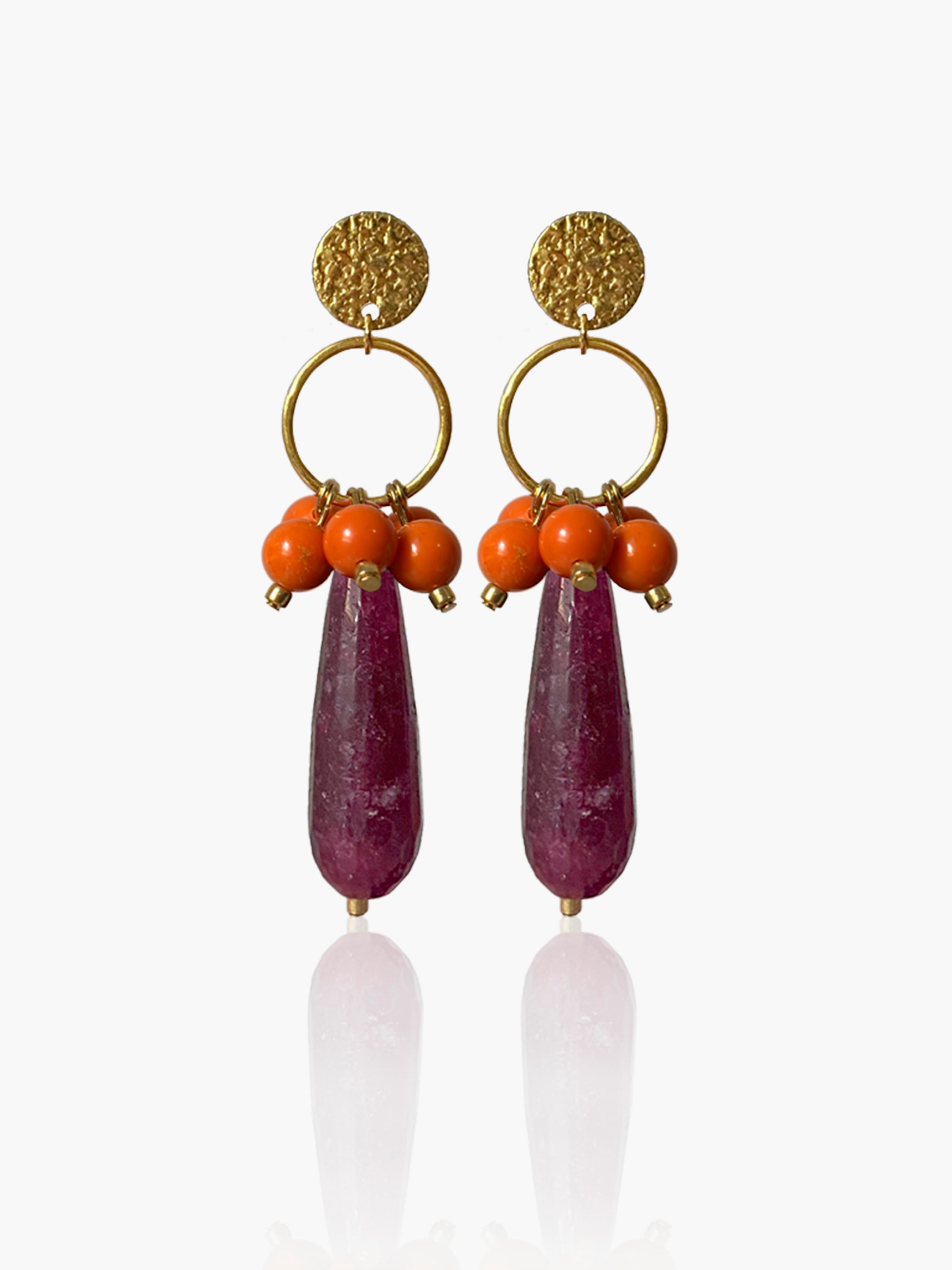 Pendientes Cayetana lágrima morada