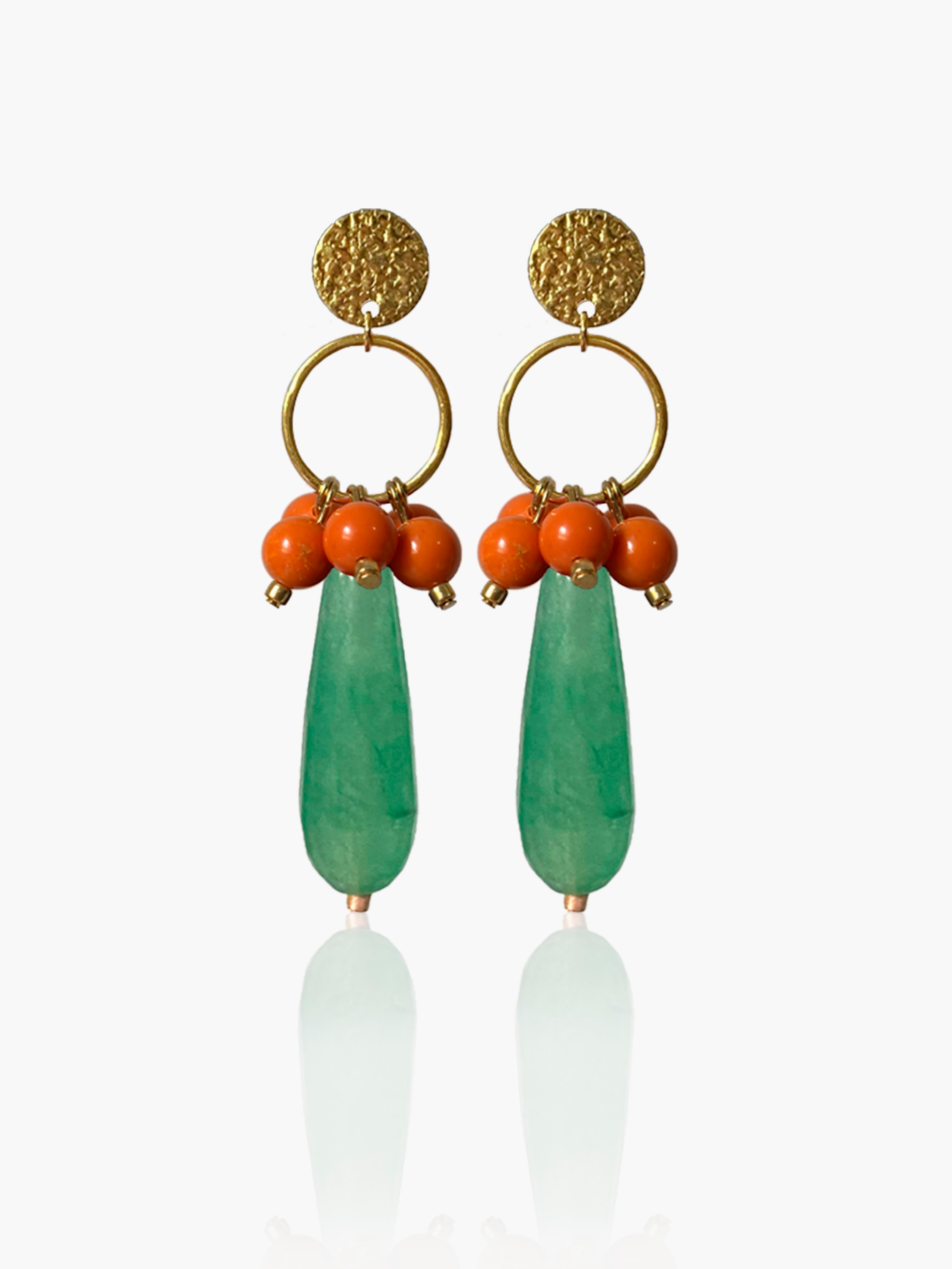 Pendientes Cayetana lágrima verde claro