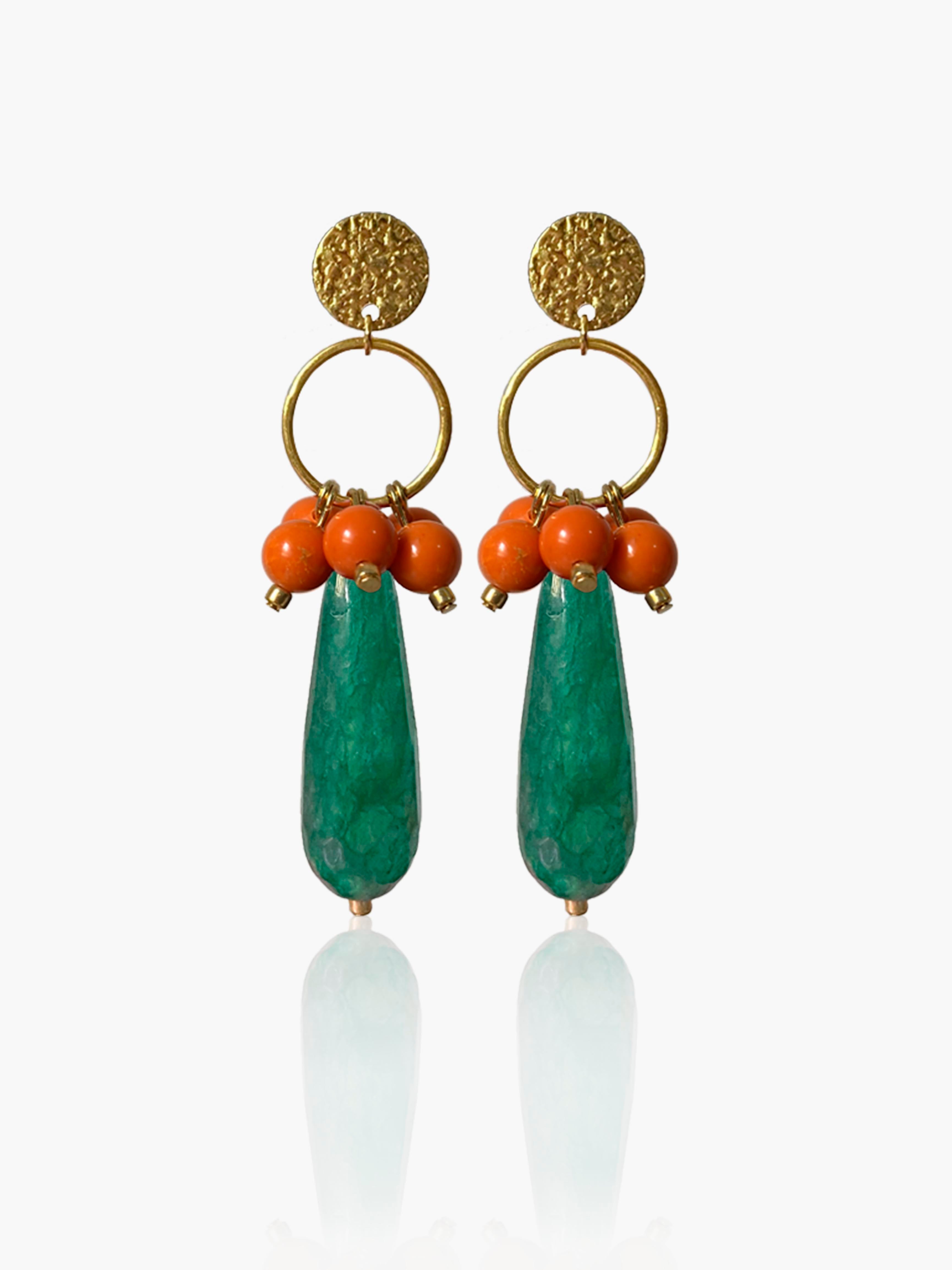 Pendientes Cayetana lágrima verde oscuro